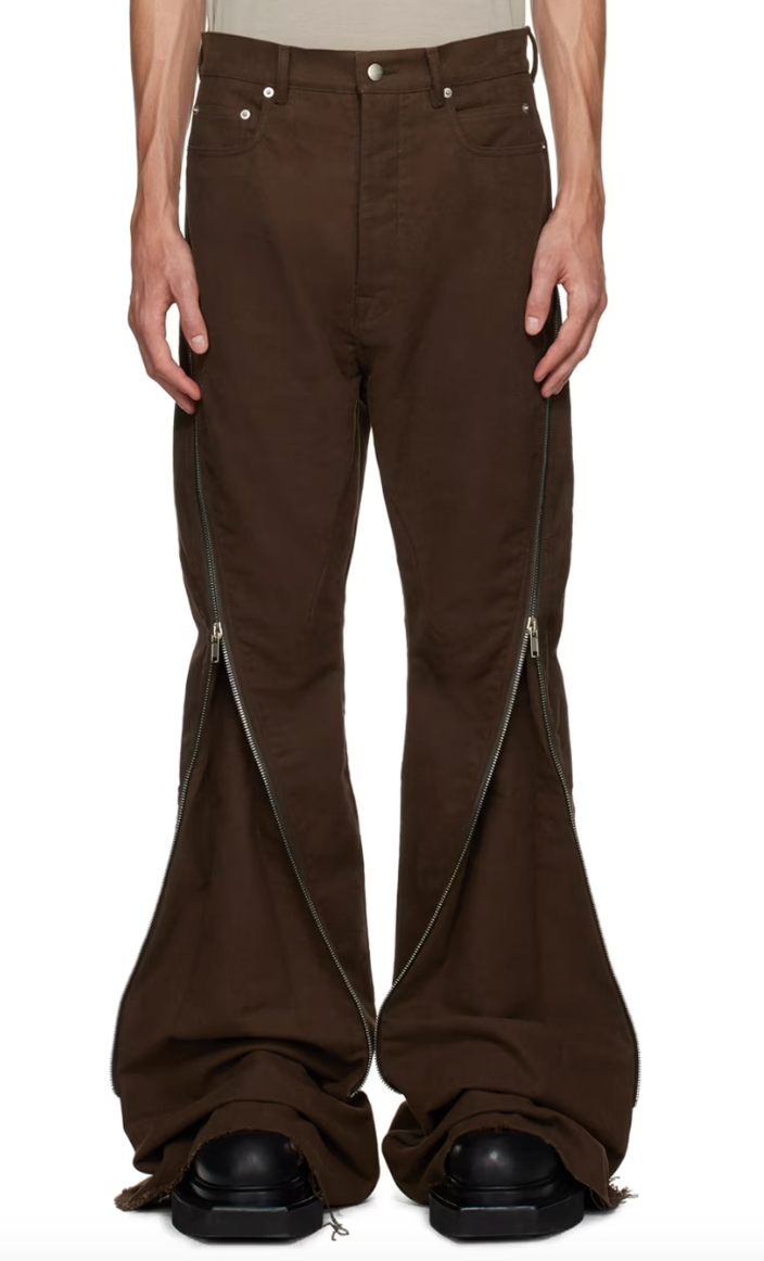 Rick Owens Bolan Banana Bootcut Zip Pants-PLUS