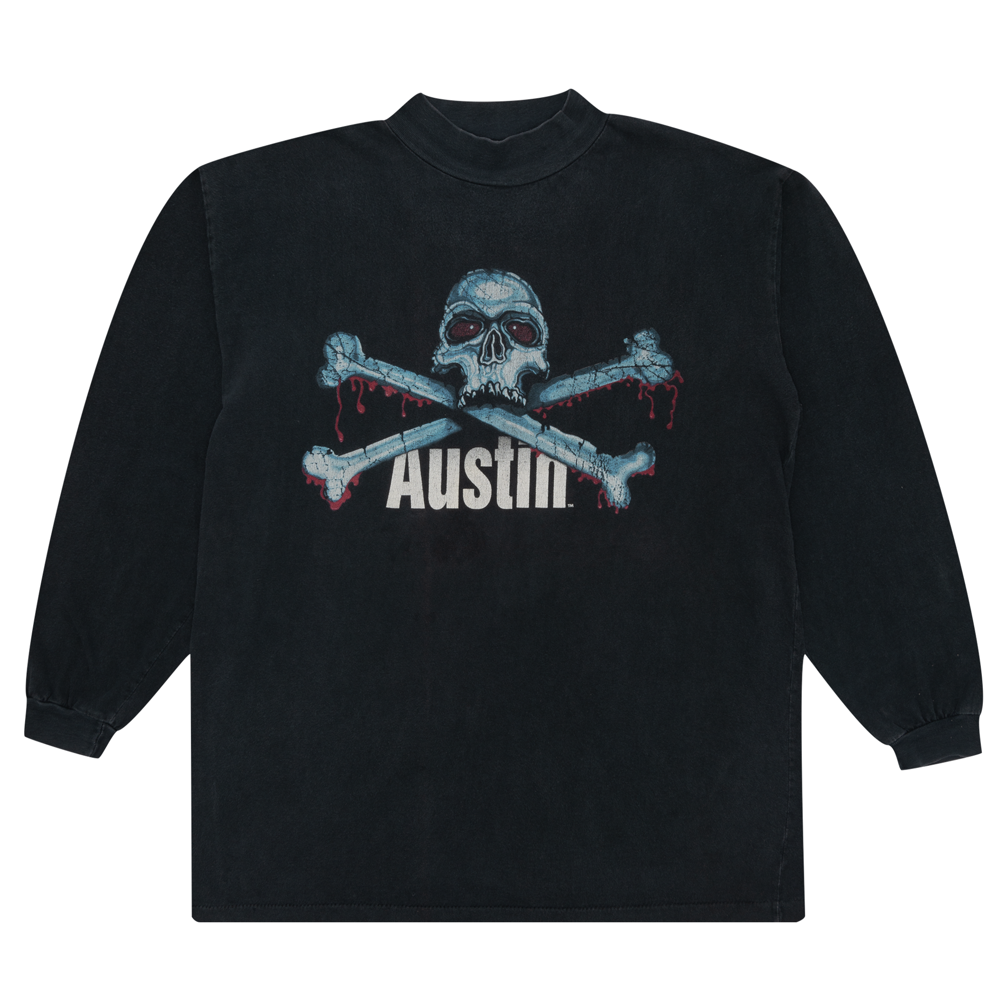 Stone Cold Steve Austin Home Game L/S Tee Faded Black-PLUS