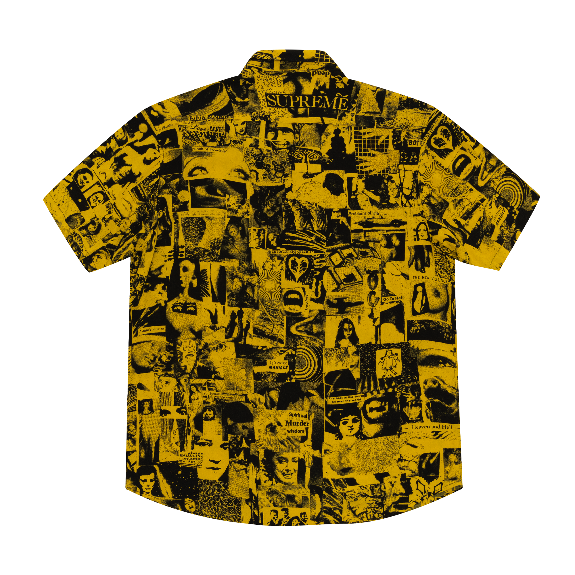 Supreme Vibrations Rayon Button Down Shirt Yellow (SS18)-PLUS