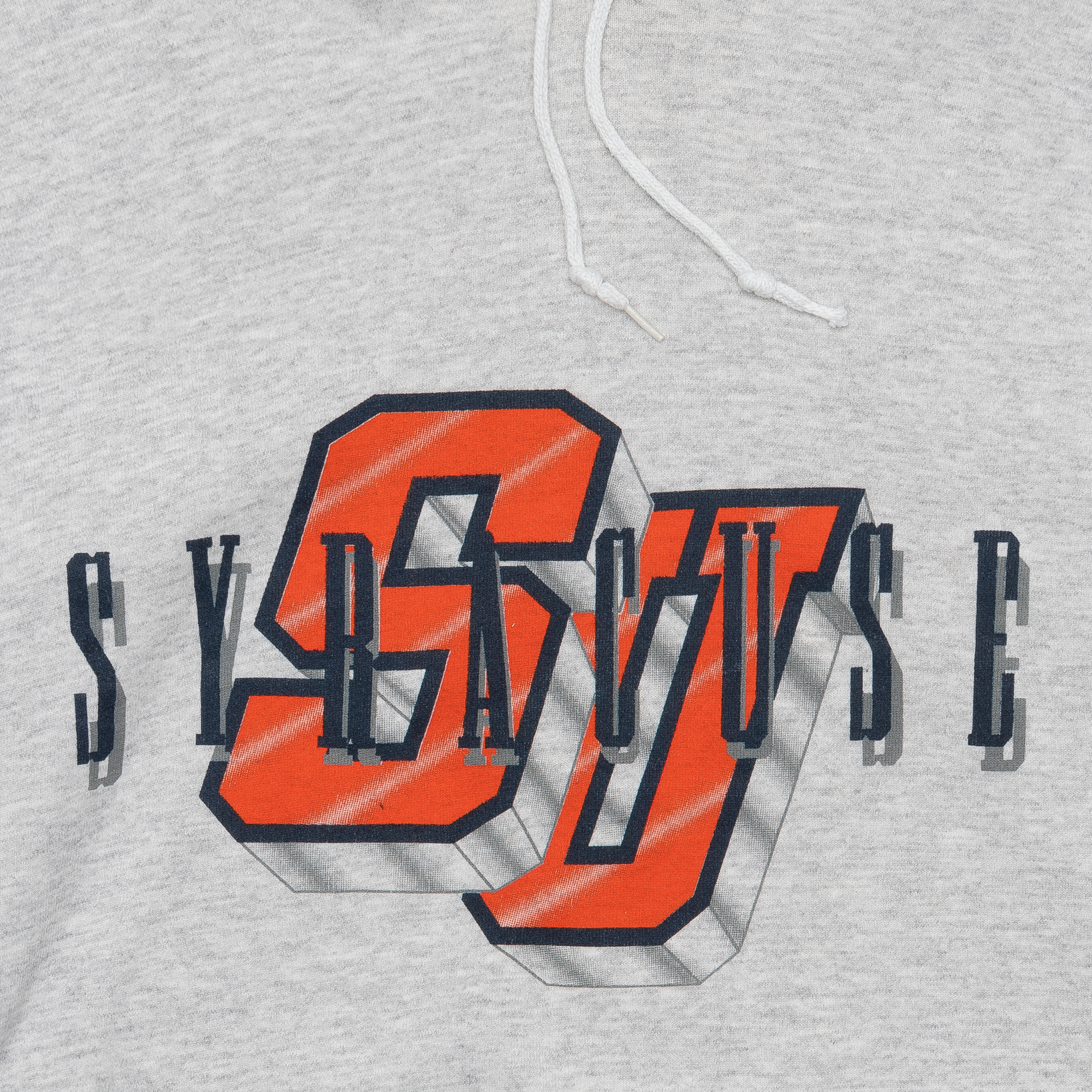Syracuse University Discus Athletic 90s Collegiate Hoodie Grey-PLUS