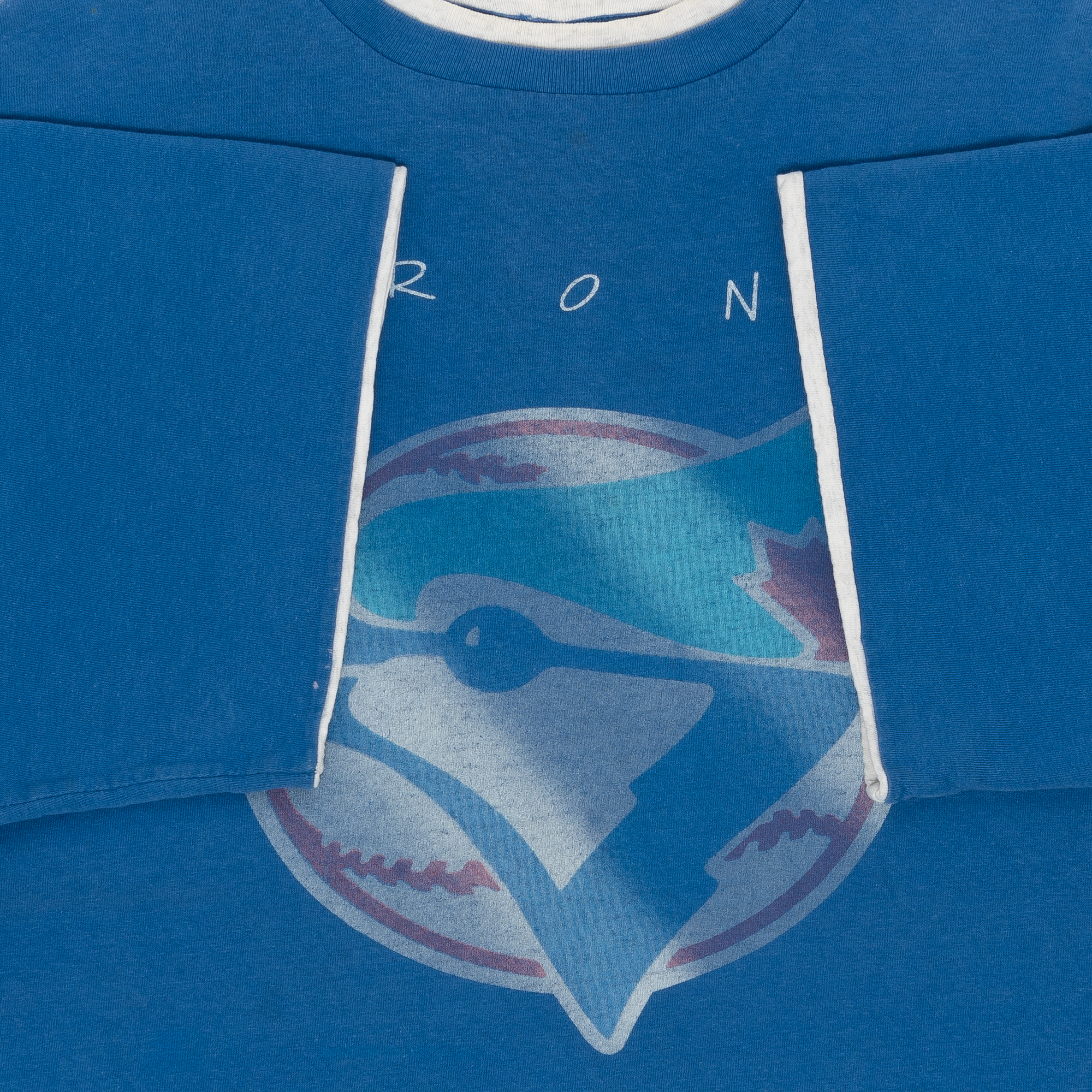 Toronto Blue Jays Faded Logo Double Collar Starter 1990s MLB Tee Blue-PLUS