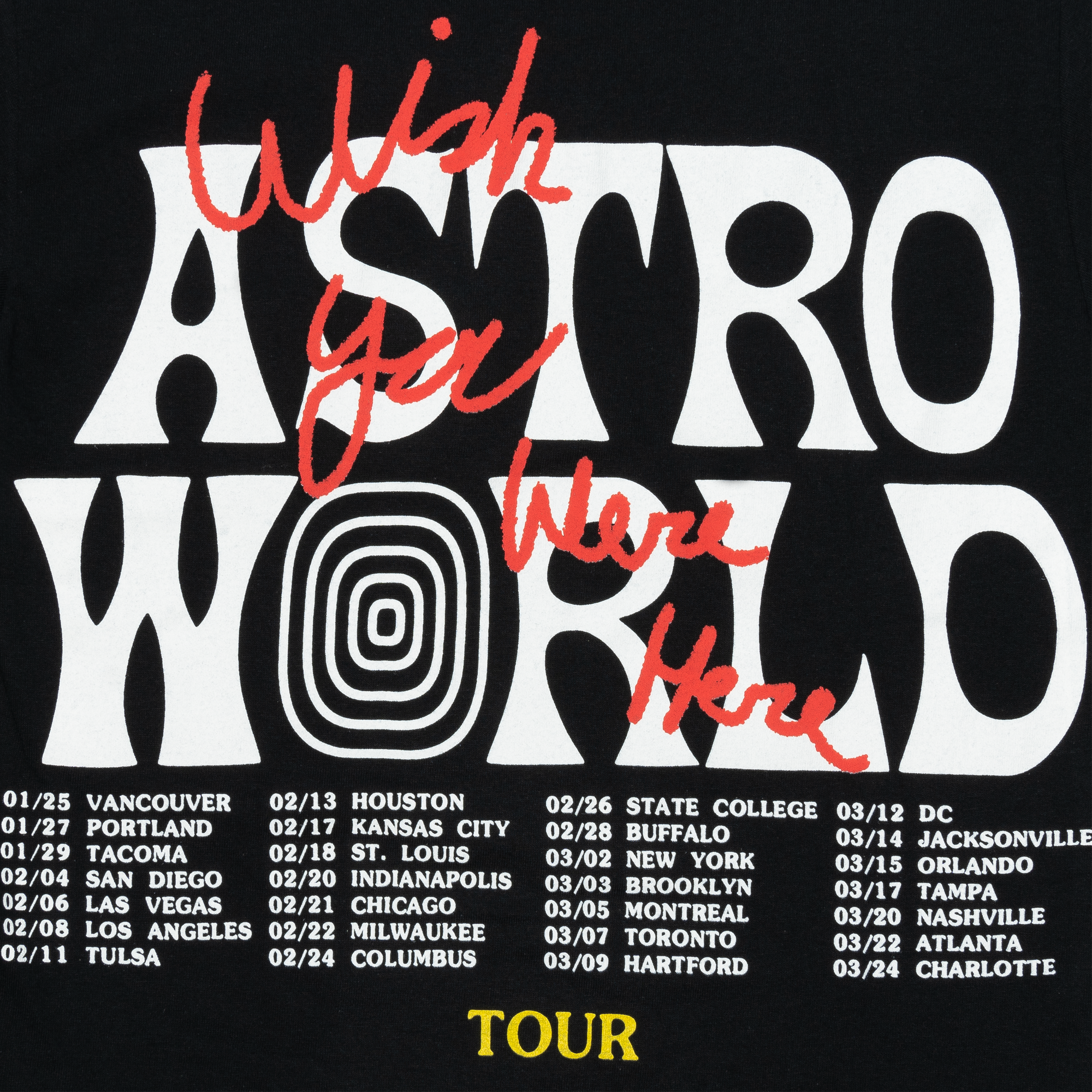 Travis Scott Astroworld Wish You Were Here Tee Black-PLUS
