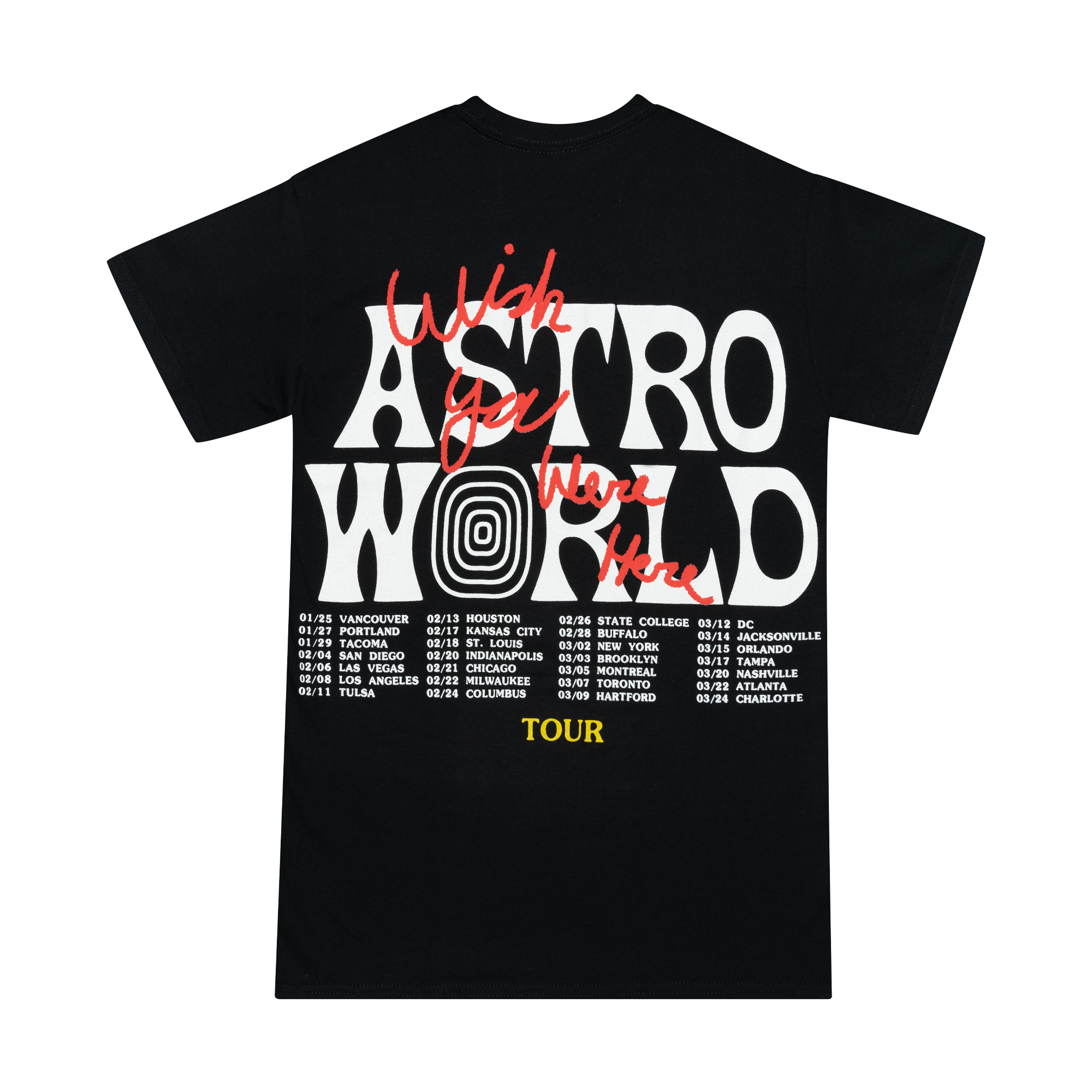 Travis Scott Astroworld Wish You Were Here Tee Black-PLUS