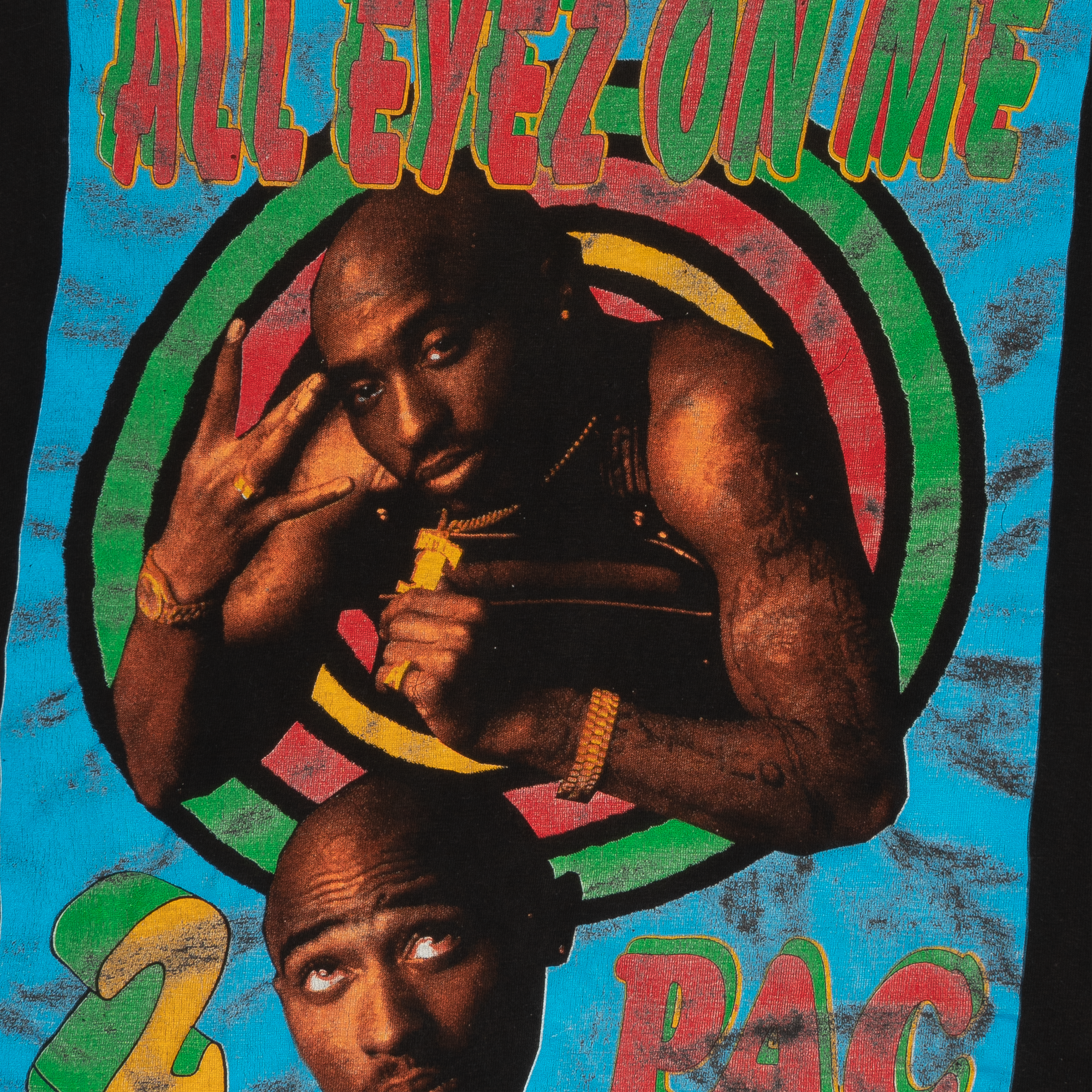 Tupac & Dr Dre "California Love" "All Eyez On Me" Rap Tee Black-PLUS