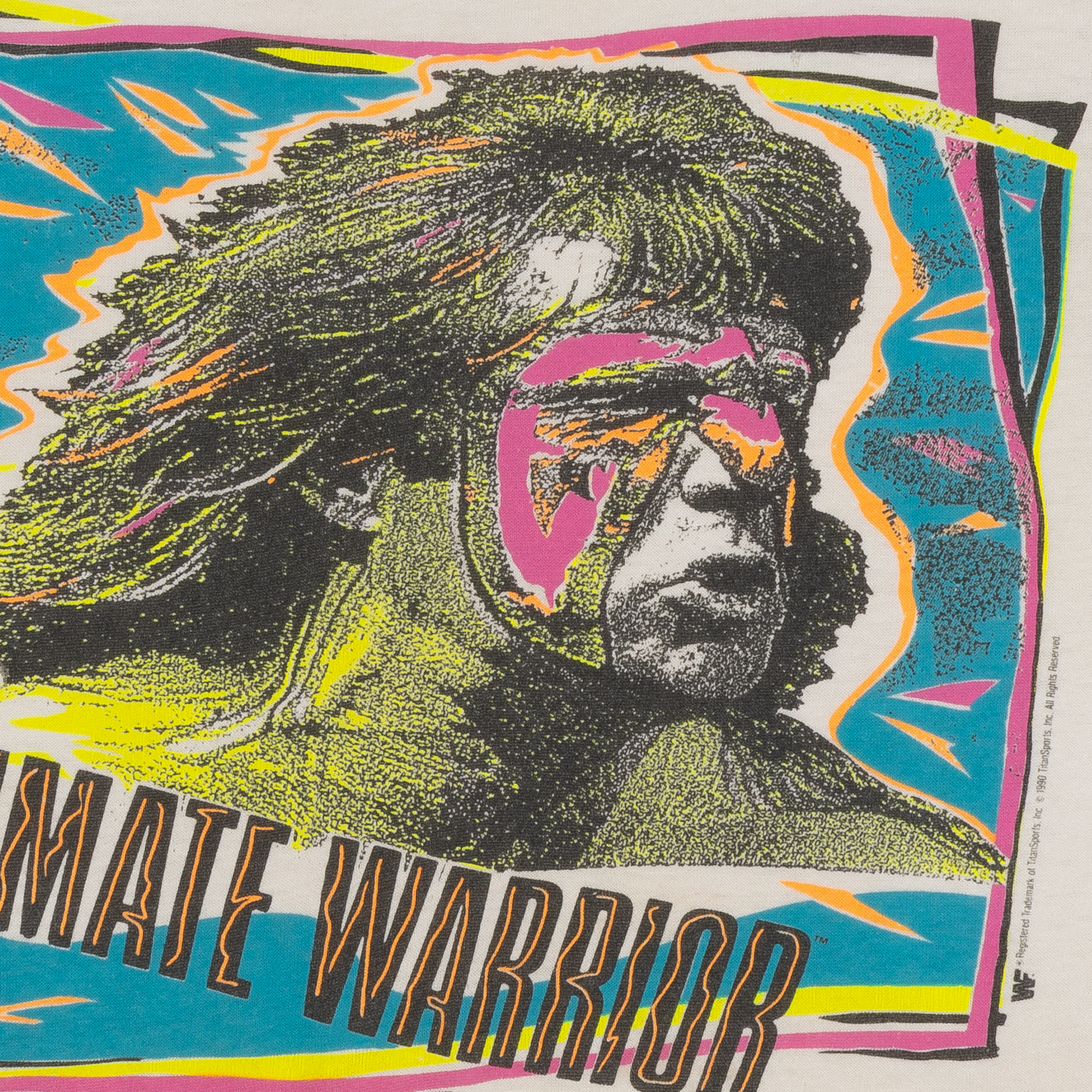 Ultimate Warrior WWF 1990 Wrestling Tee White-PLUS