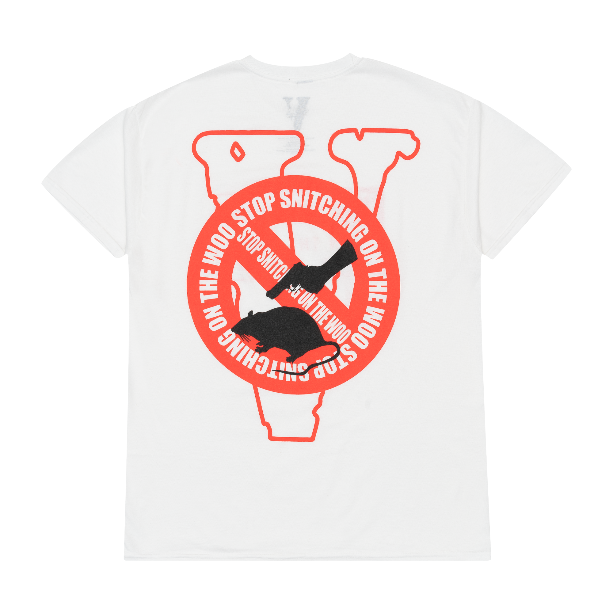 White The Woo Vlone T Shirt Pop Smoke X Vlone Stop Snitching Tee