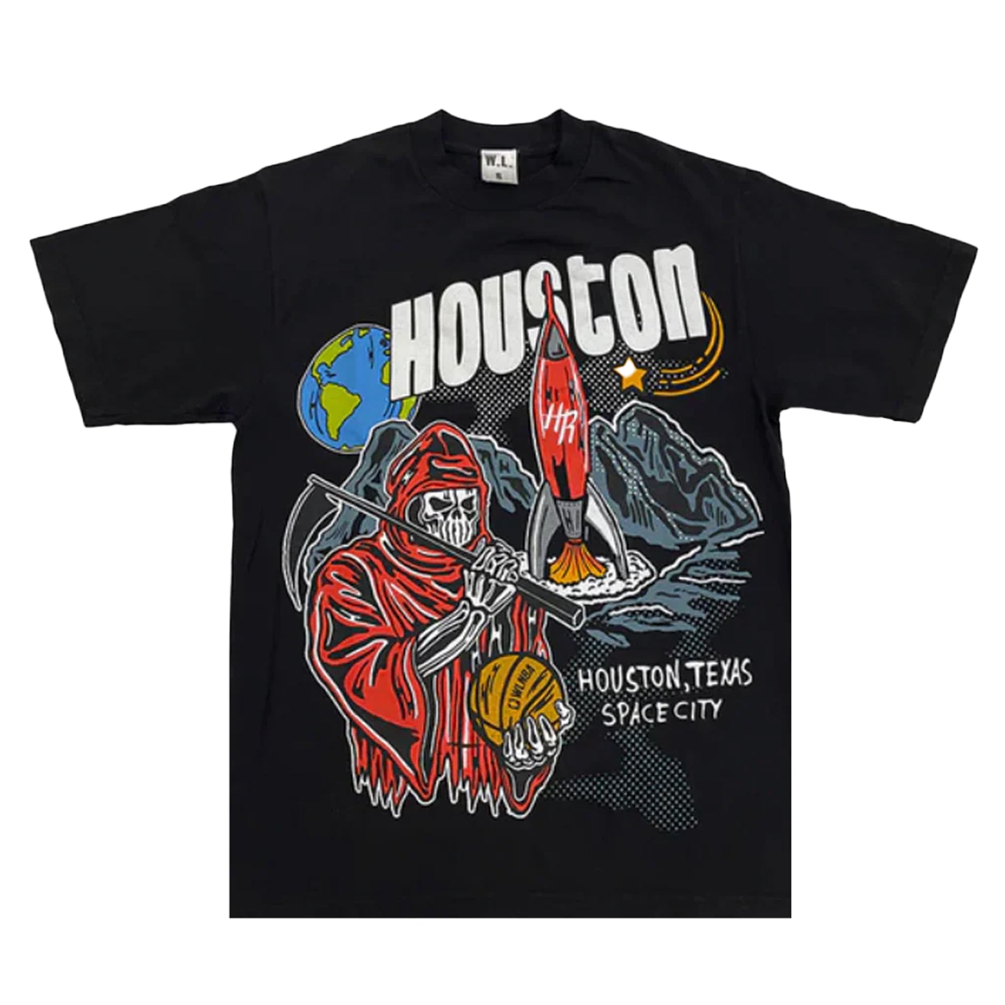 Warren Lotas Houston Space Exploration T-Shirt Black-PLUS