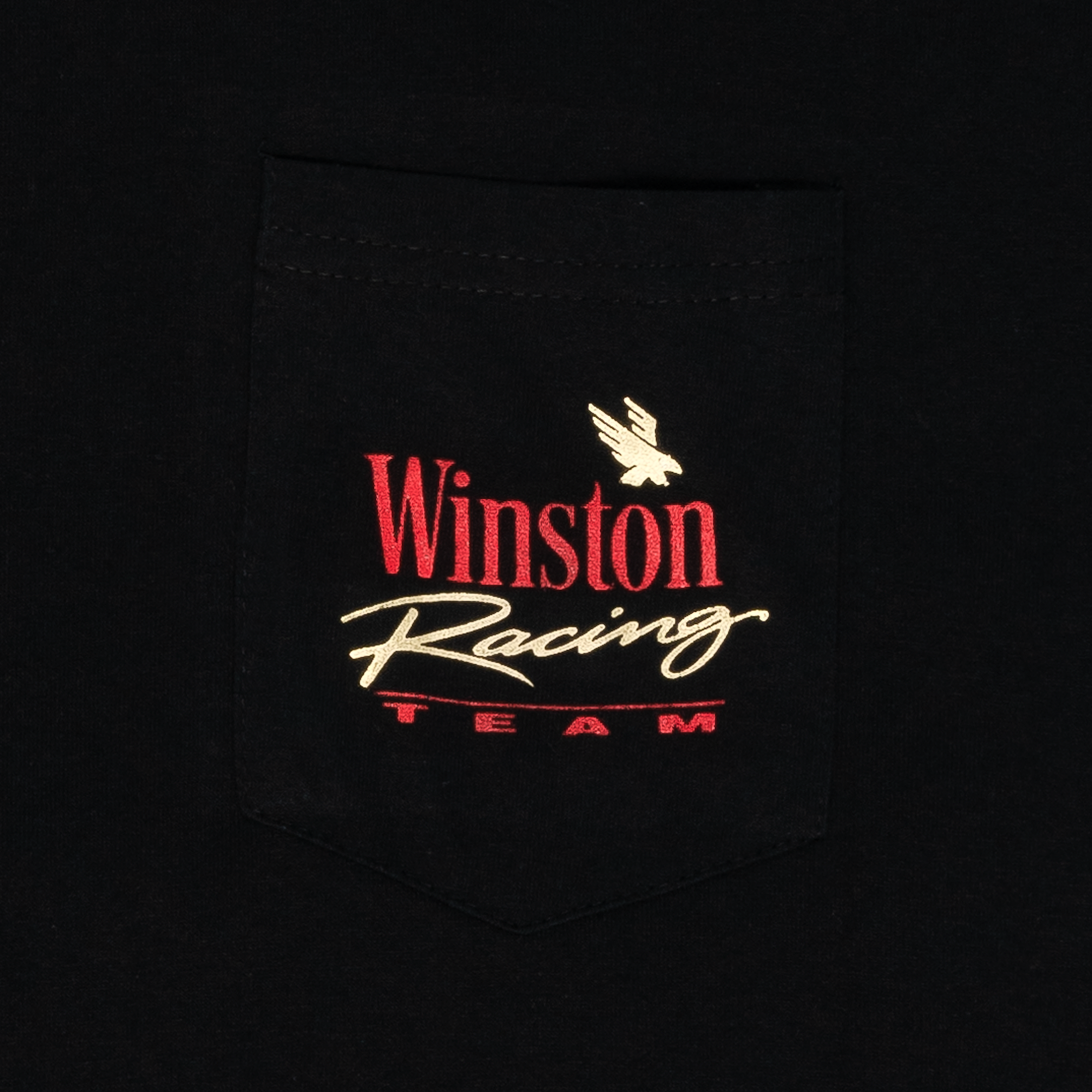 Winston Racing Team Double Collar 1992 Pocket Tee Black-PLUS