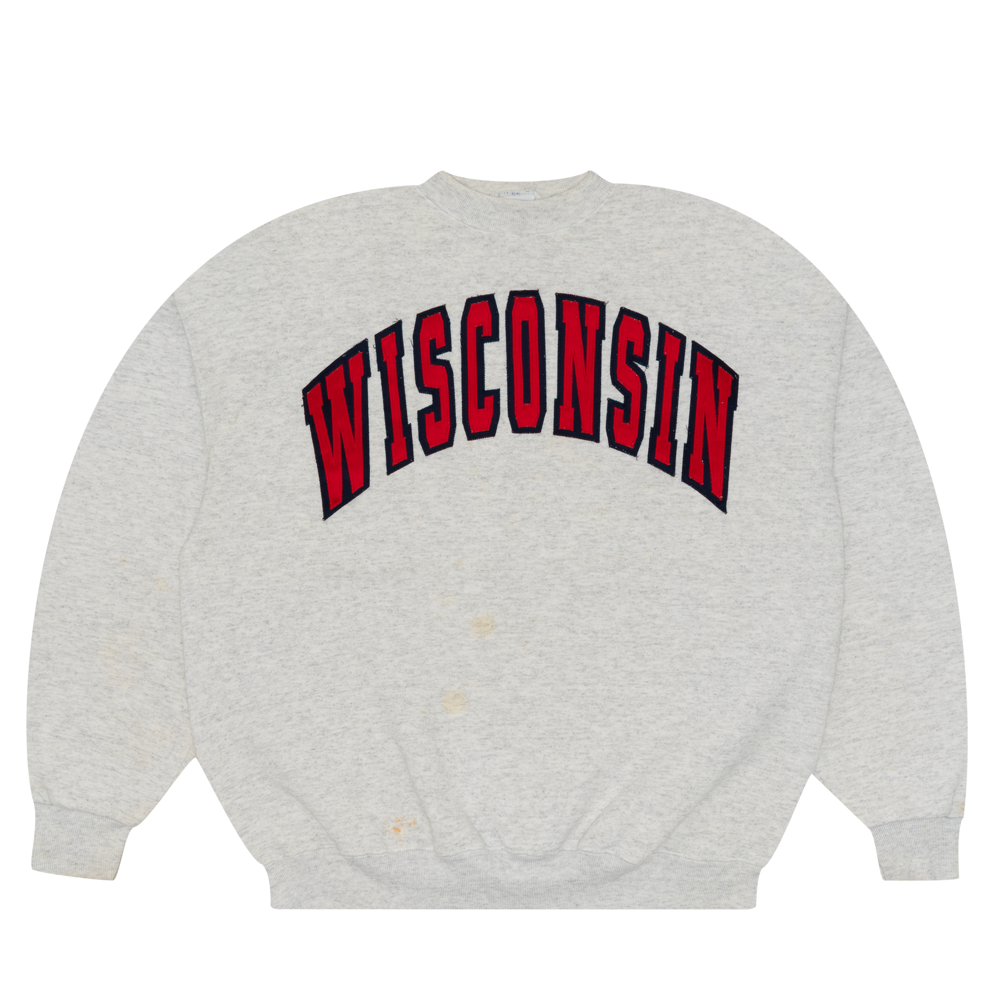 Wisconsin Badgers Santee Sweats Collegiate Crewneck Grey-PLUS