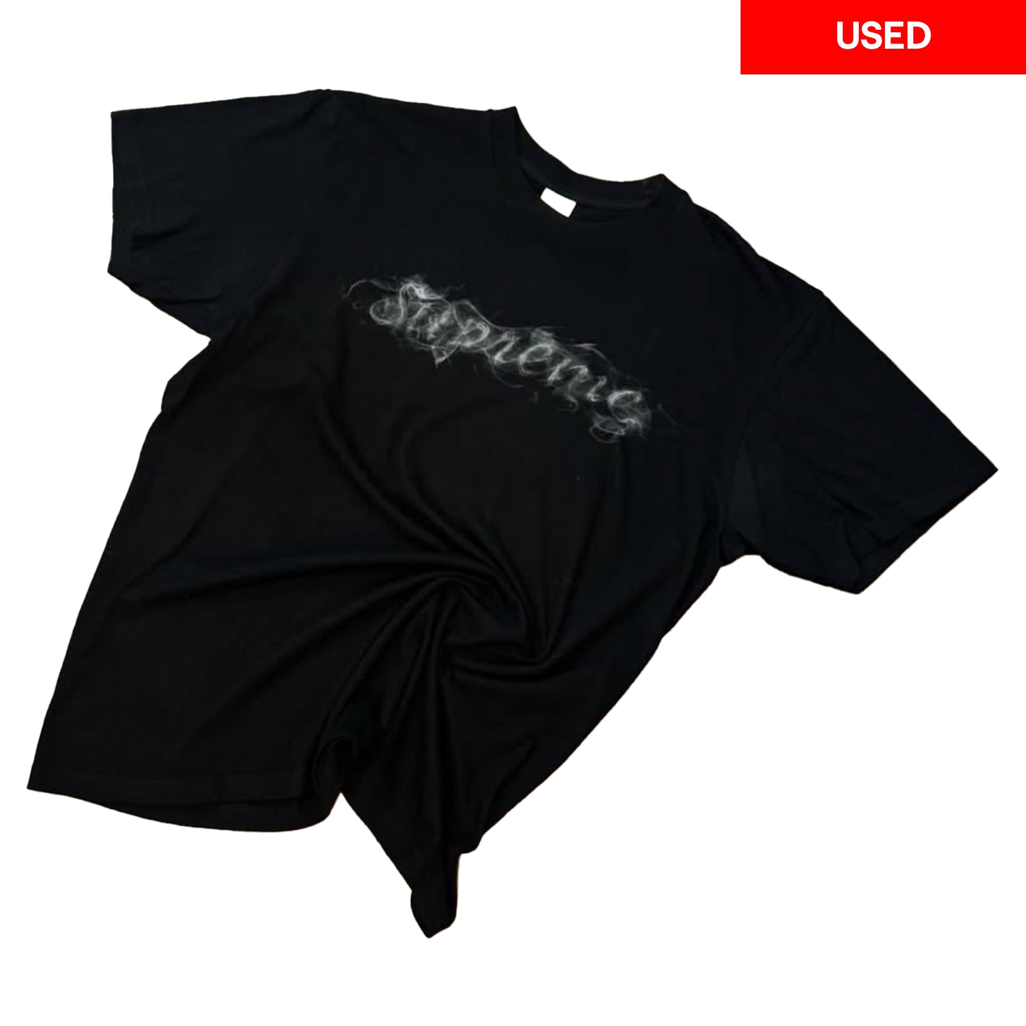 Supreme Smoke Tee Black (Used)-PLUS
