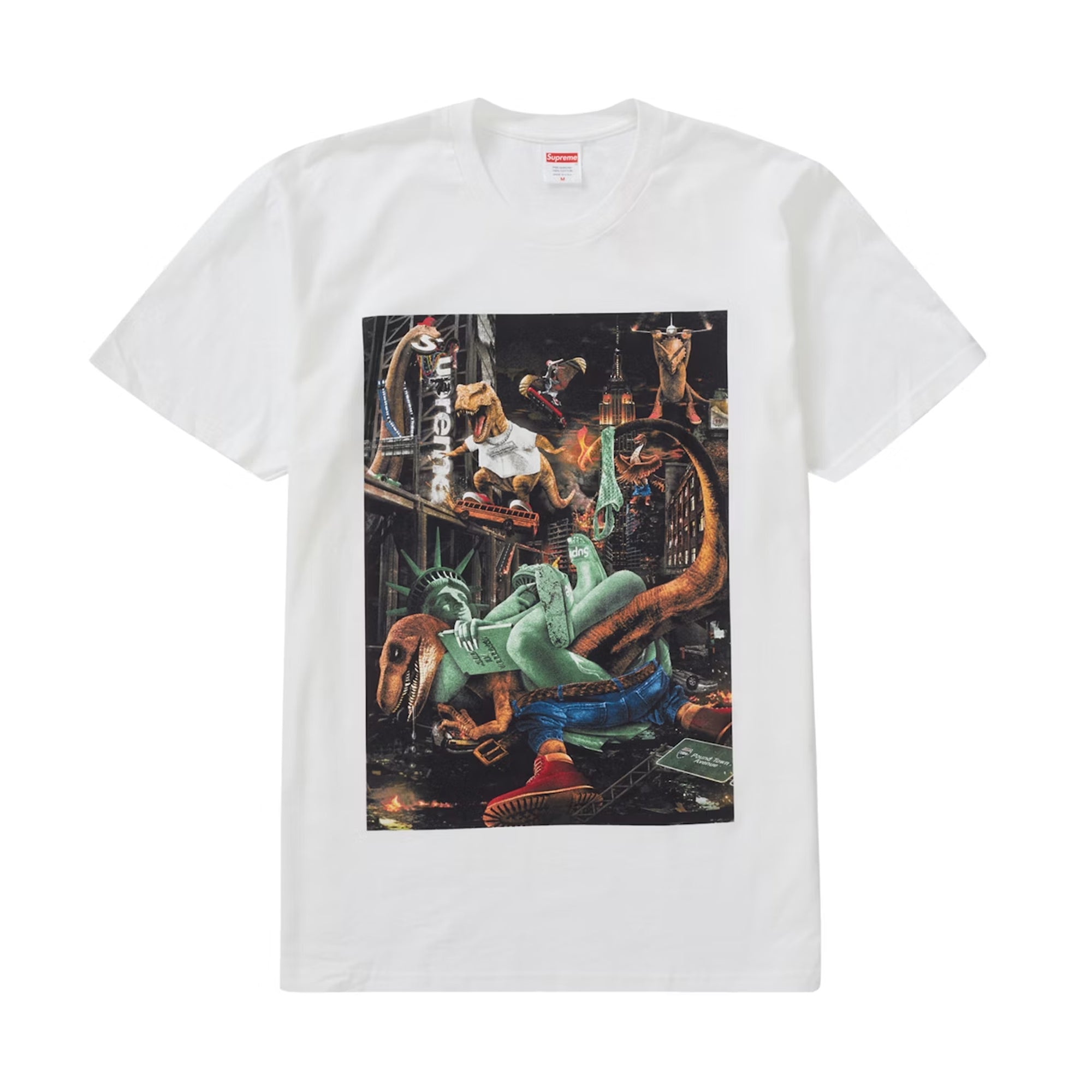 Supreme T-Rex Tee White-PLUS