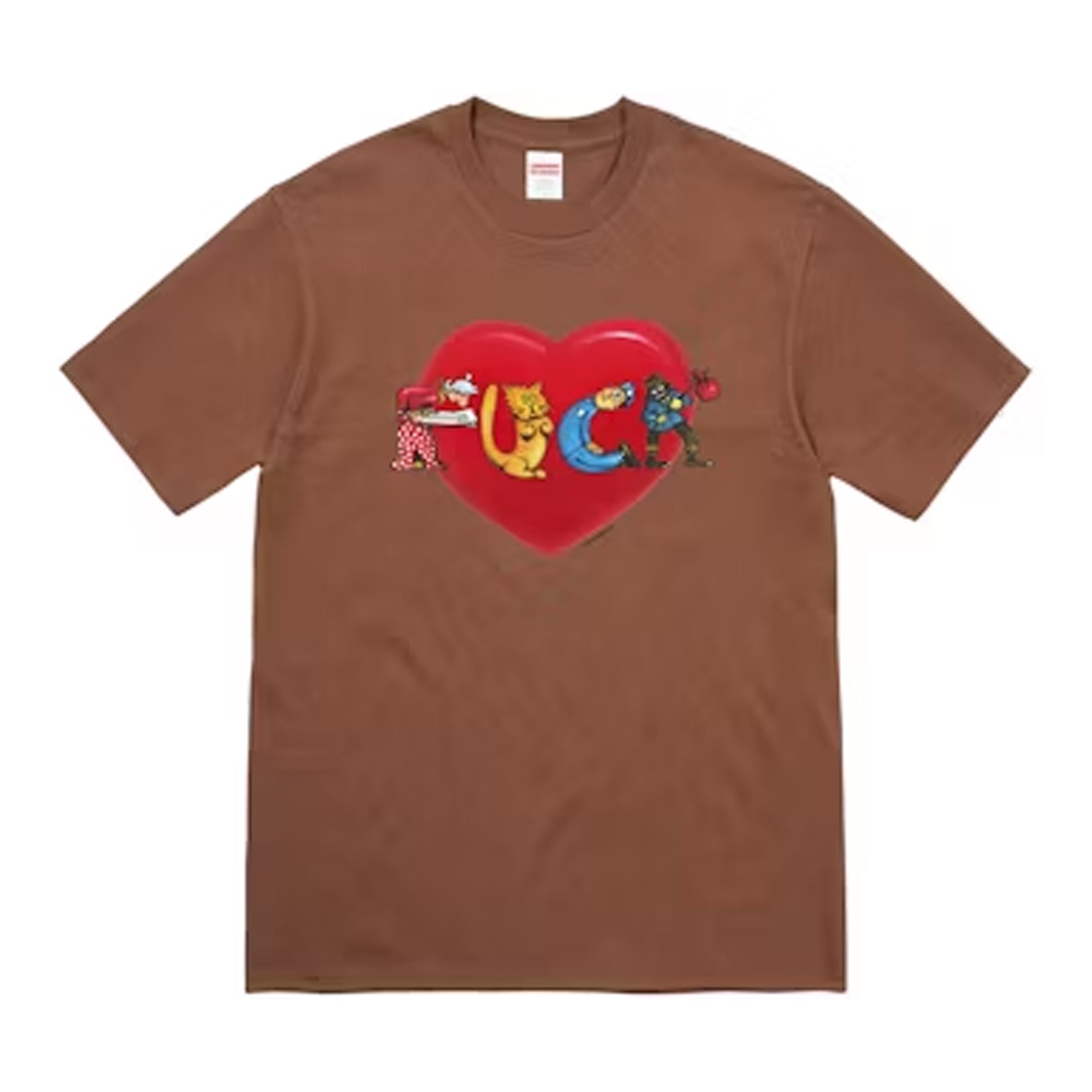 Supreme F Love Heart Tee Brown-PLUS