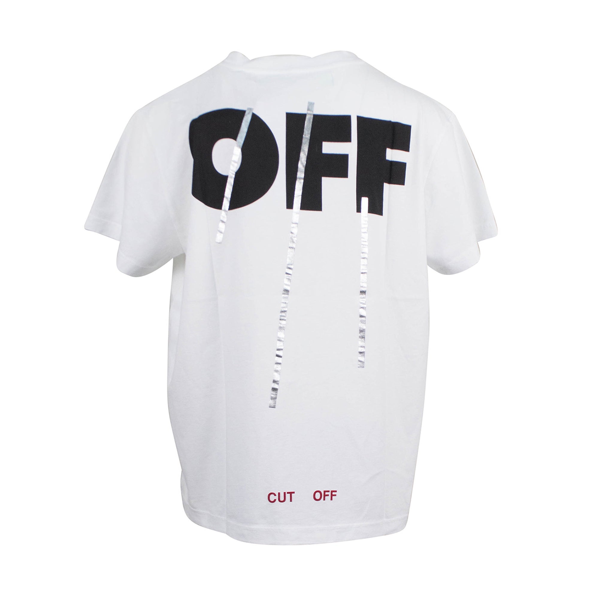 Off-White CUT OFF Tee White/Silver-PLUS