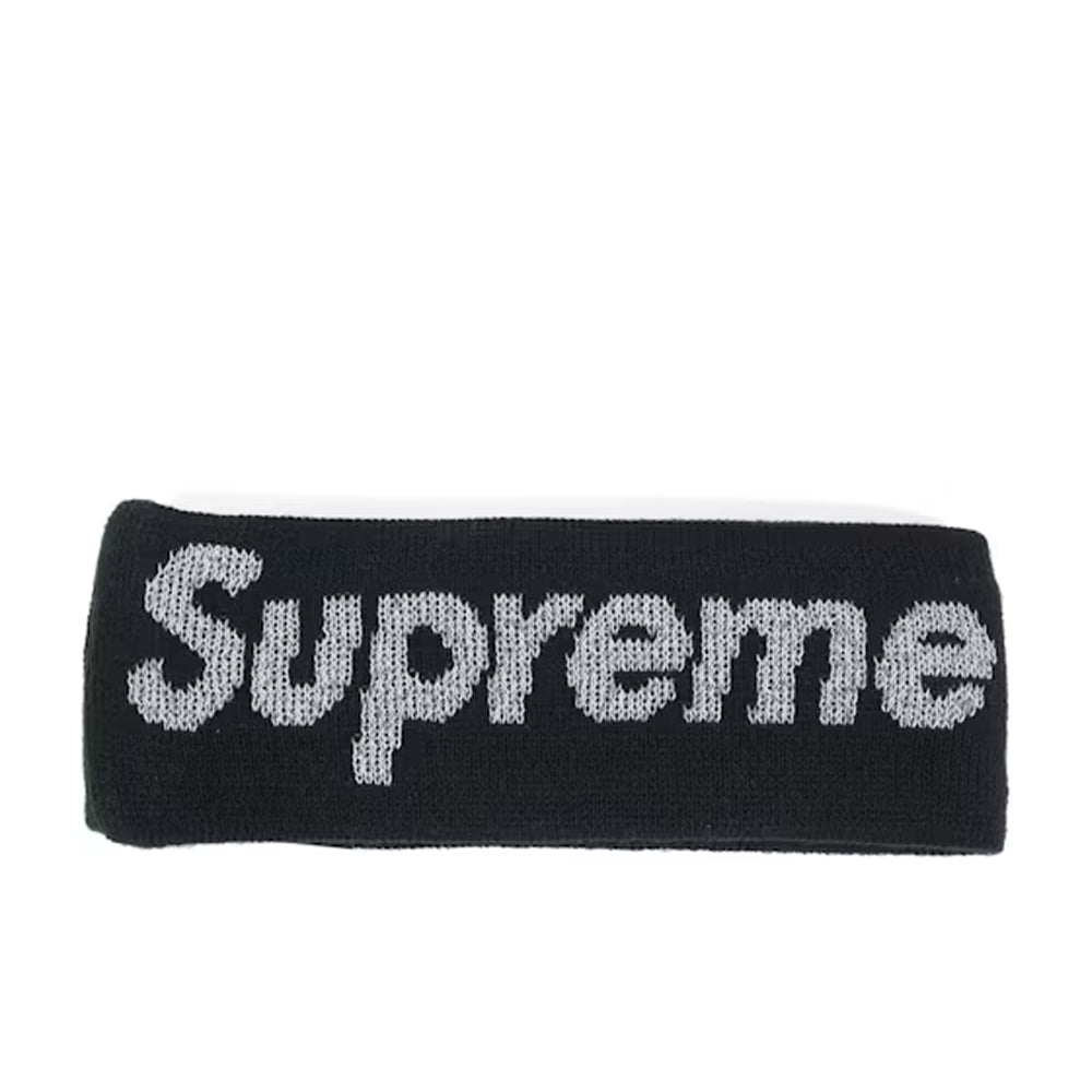 Supreme New Era Reflective Logo Headband Black (FW17)-PLUS