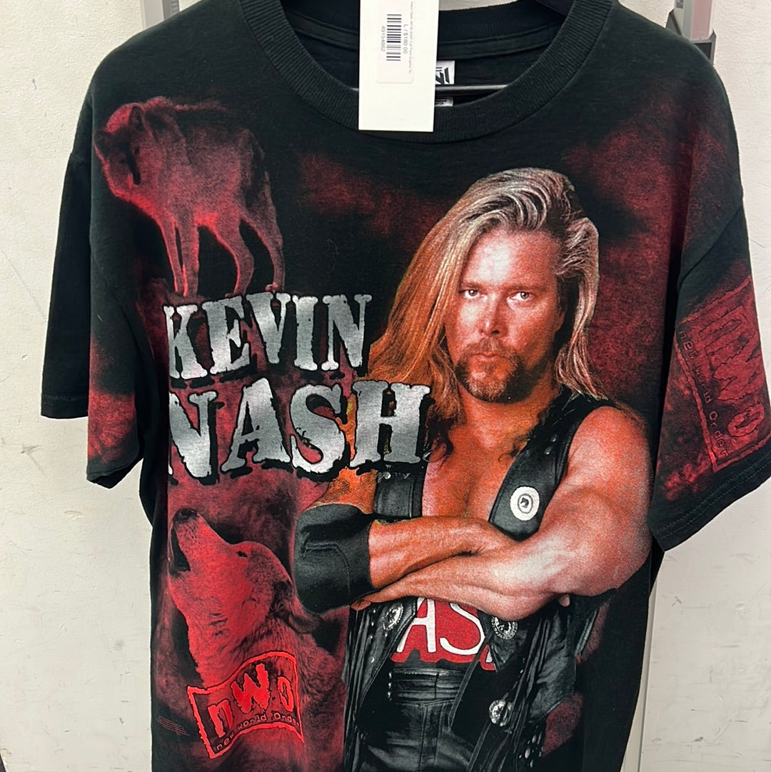 Kevin Nash WCW WWF Full Front Graphic Tee Black-PLUS