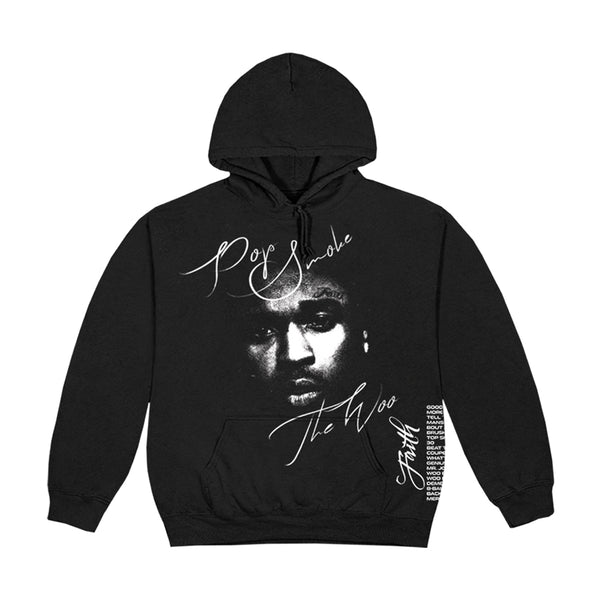 Pop Smoke x Vlone Faith Hoodie Black | PLUS