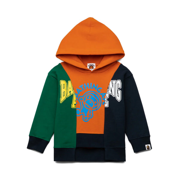 Bape Baby Milo Panel Pullover Hoodie Orange (Kids)