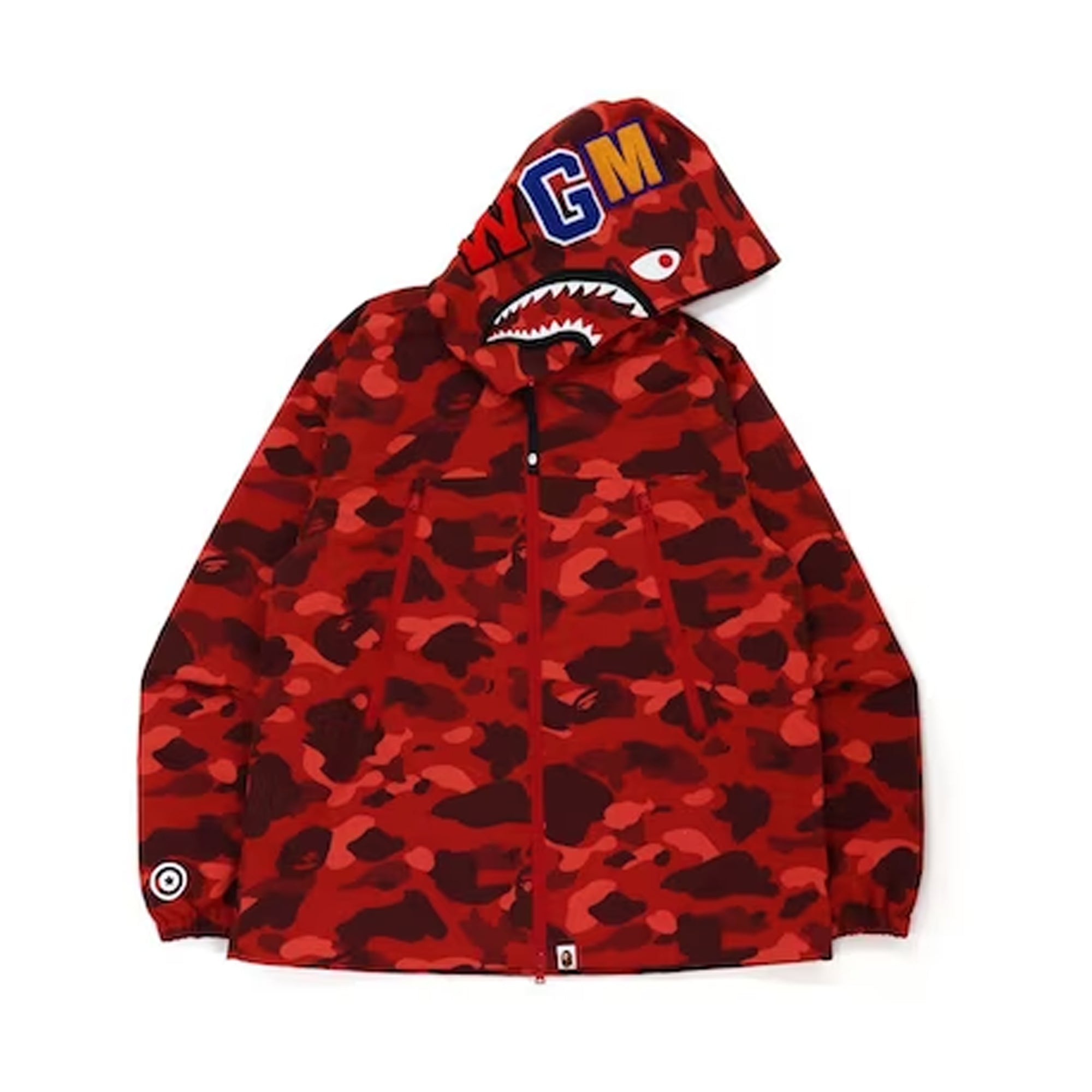 Bape Color Camo Shark Hoodie Jacket Red (FW21)-PLUS