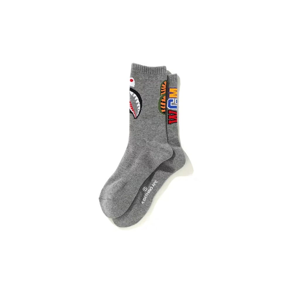 Bape WGM Shark Socks Gray-PLUS
