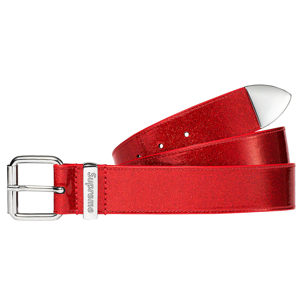 Supreme Glitter Vinyl Ranger Belt Red-PLUS