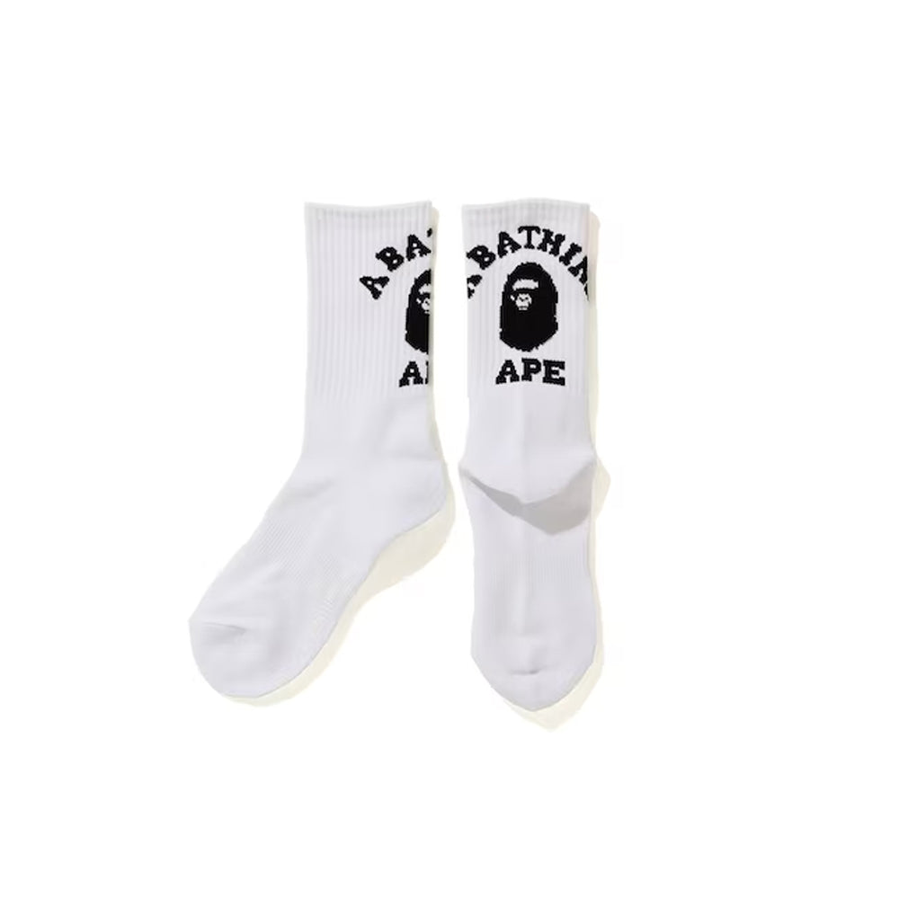Bape College Socks White/Black-PLUS