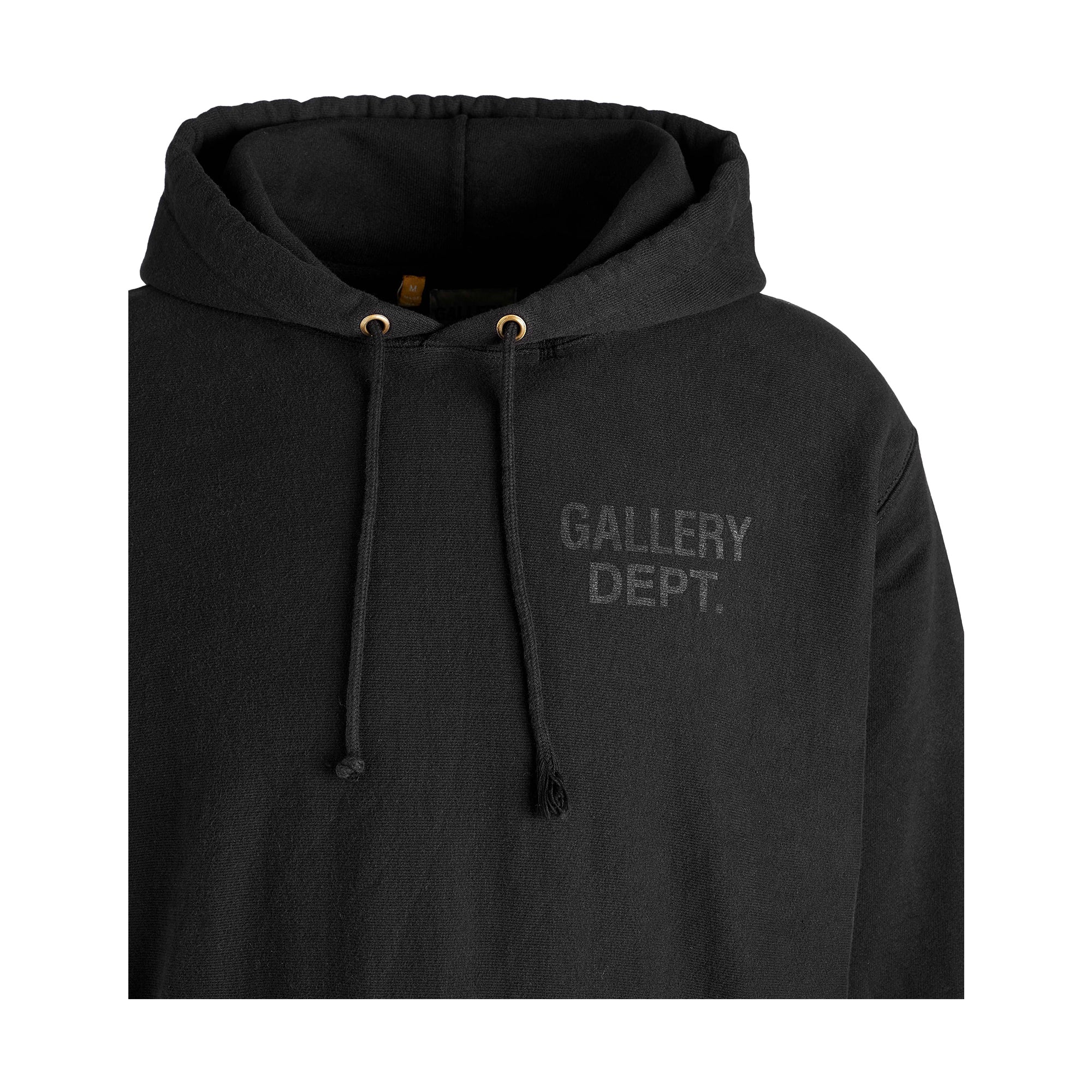Gallery Dept Logoed Cotton-Blend Hoodie Black-PLUS