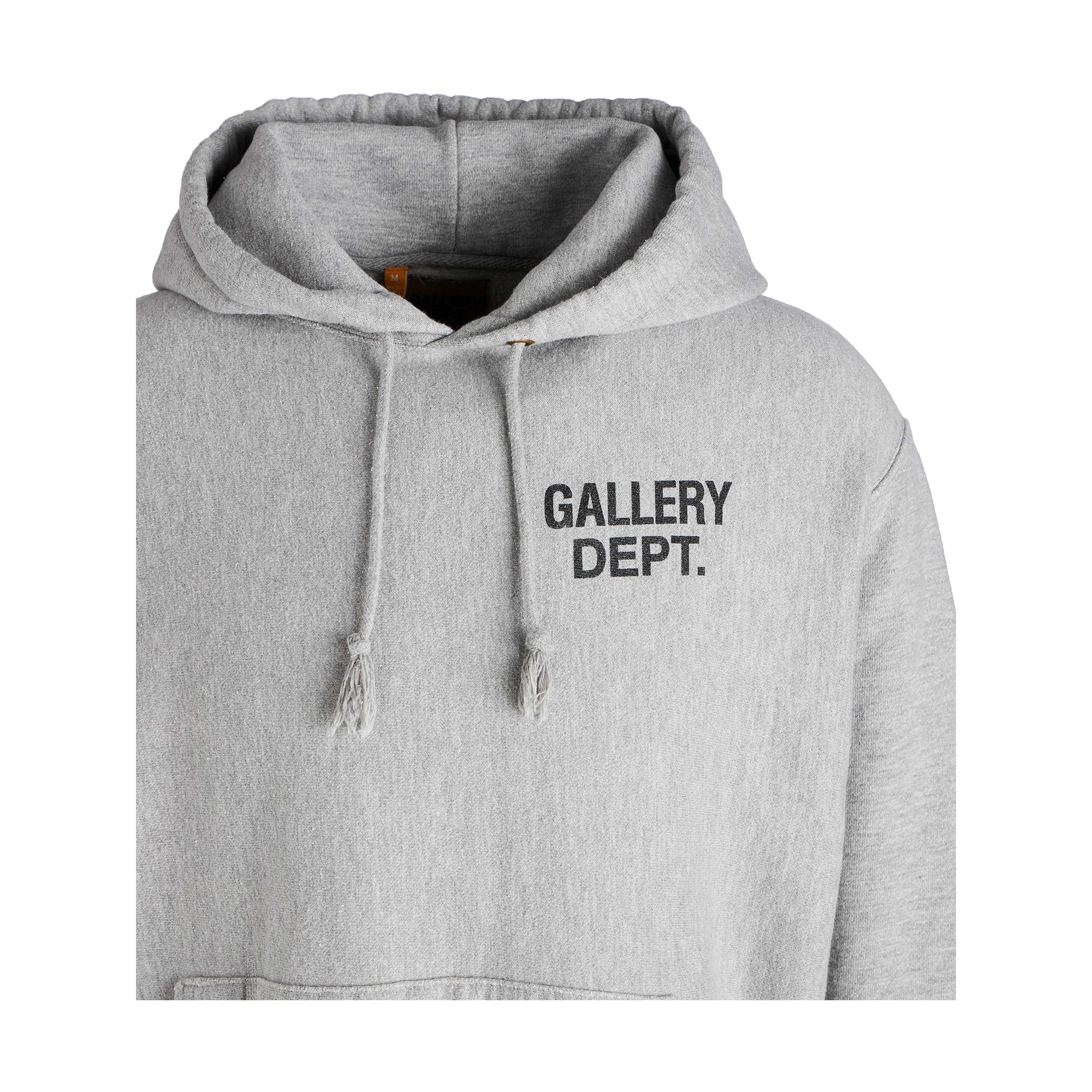 Gallery Dept Logoed Cotton-Blend Hoodie Grey-PLUS