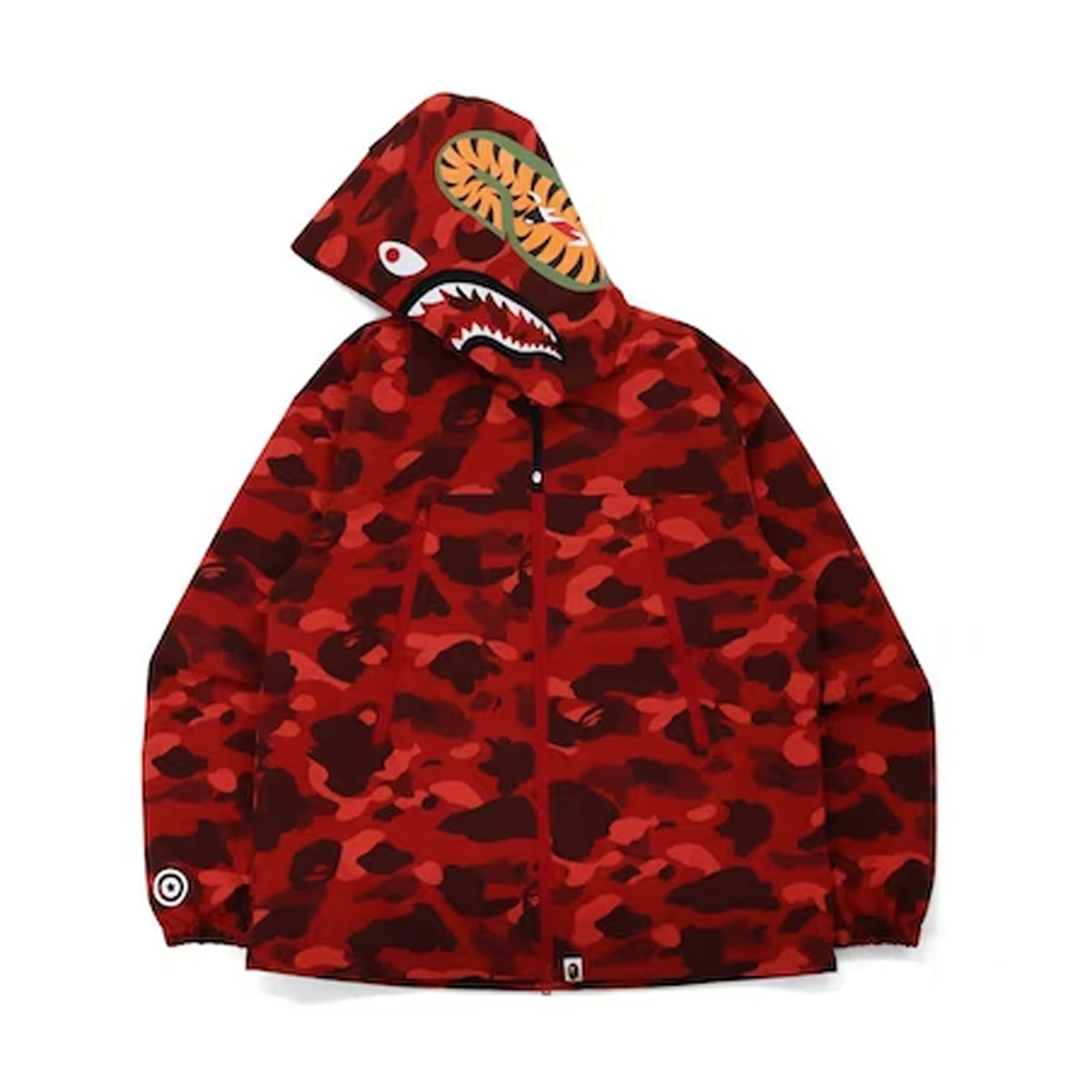 Bape Color Camo Shark Hoodie Jacket Red (FW21)-PLUS