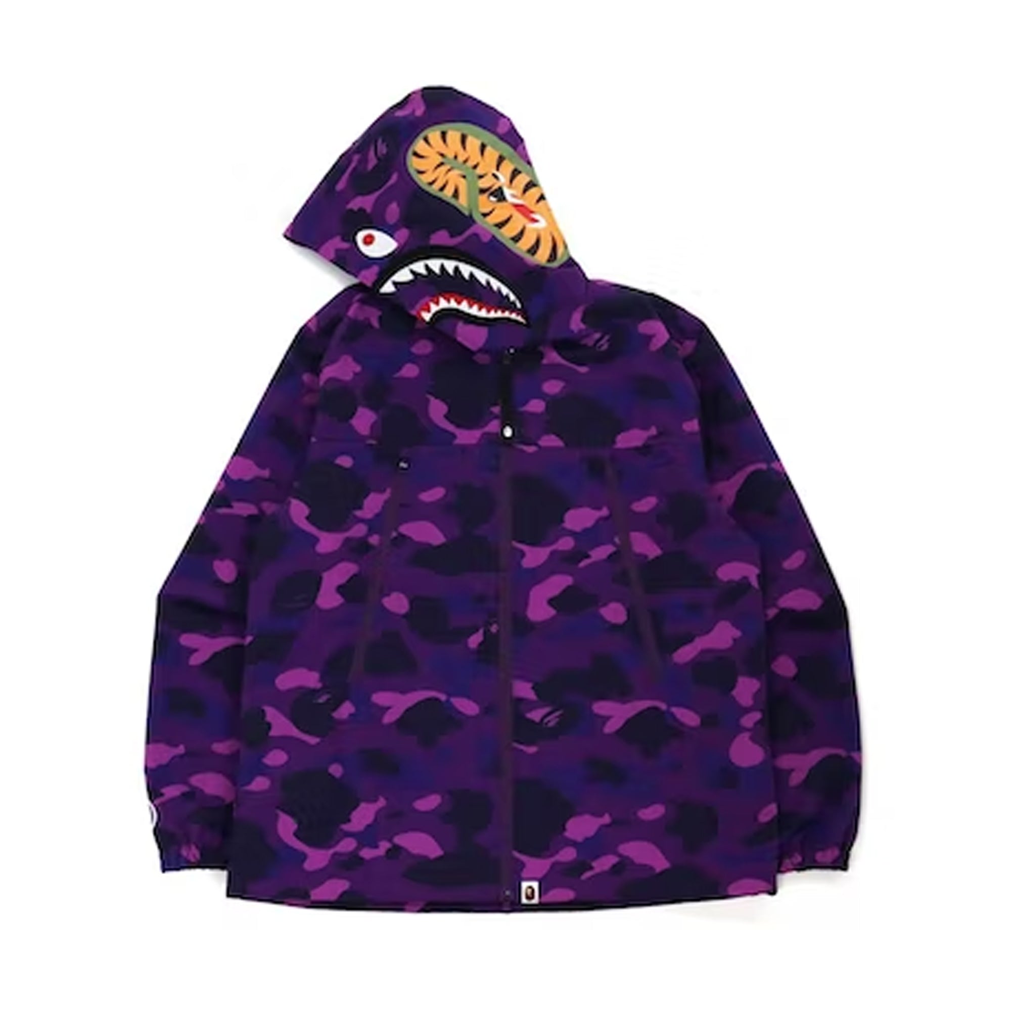 Bape Color Camo Shark Hoodie Jacket Purple (FW21)-PLUS