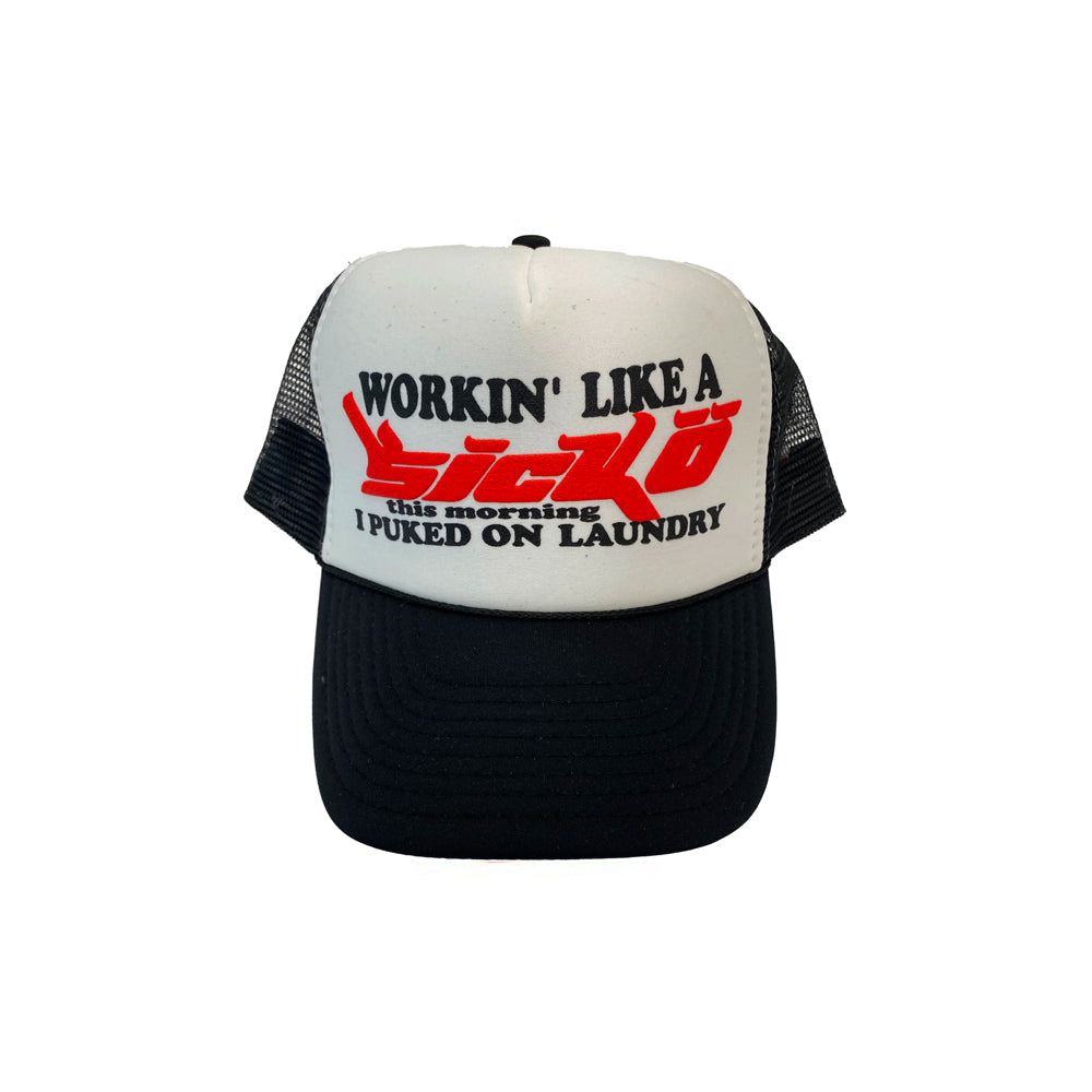 Sicko Laundry Trucker Hat Black/White-PLUS