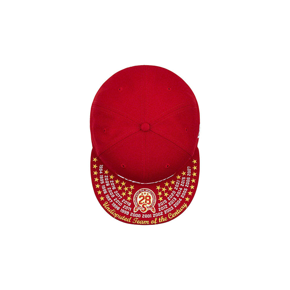 Supreme Undisputed Box Logo New Era Fitted Hat Dark Red | PLUS