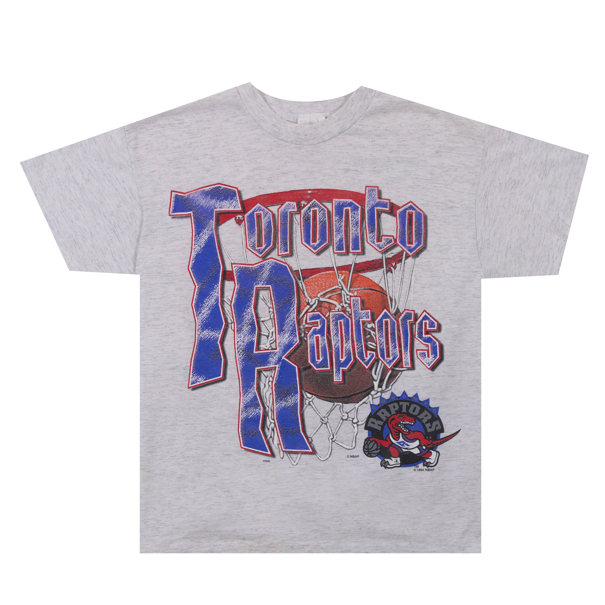 Toronto Raptors 1994 Basket Tee Grey-PLUS
