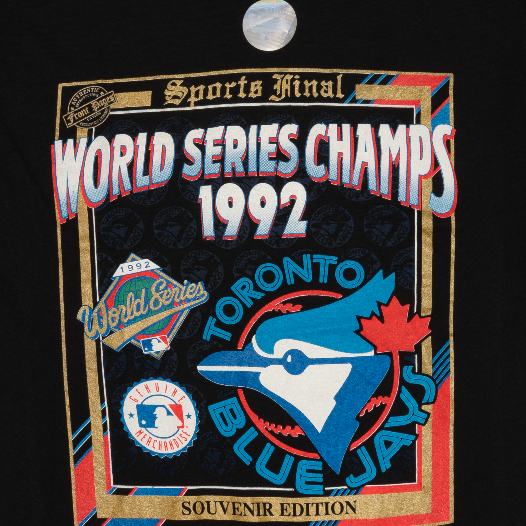 Toronto Blue Jays Sports Final Souvenir Edition 1992 MLB Tee Black-PLUS