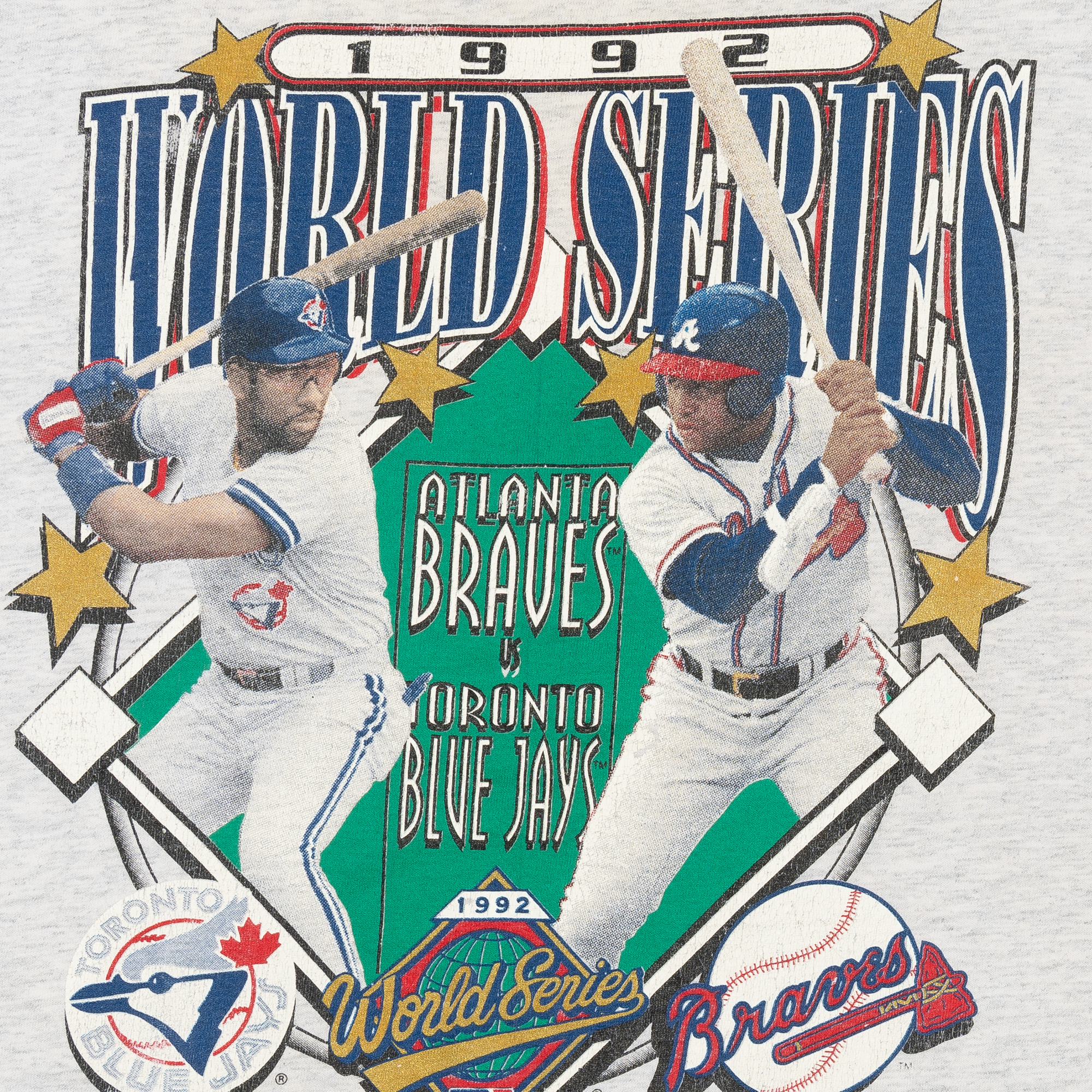 World Series Matchup Braves VS Blue Jays 1992 MLB Tee Grey-PLUS