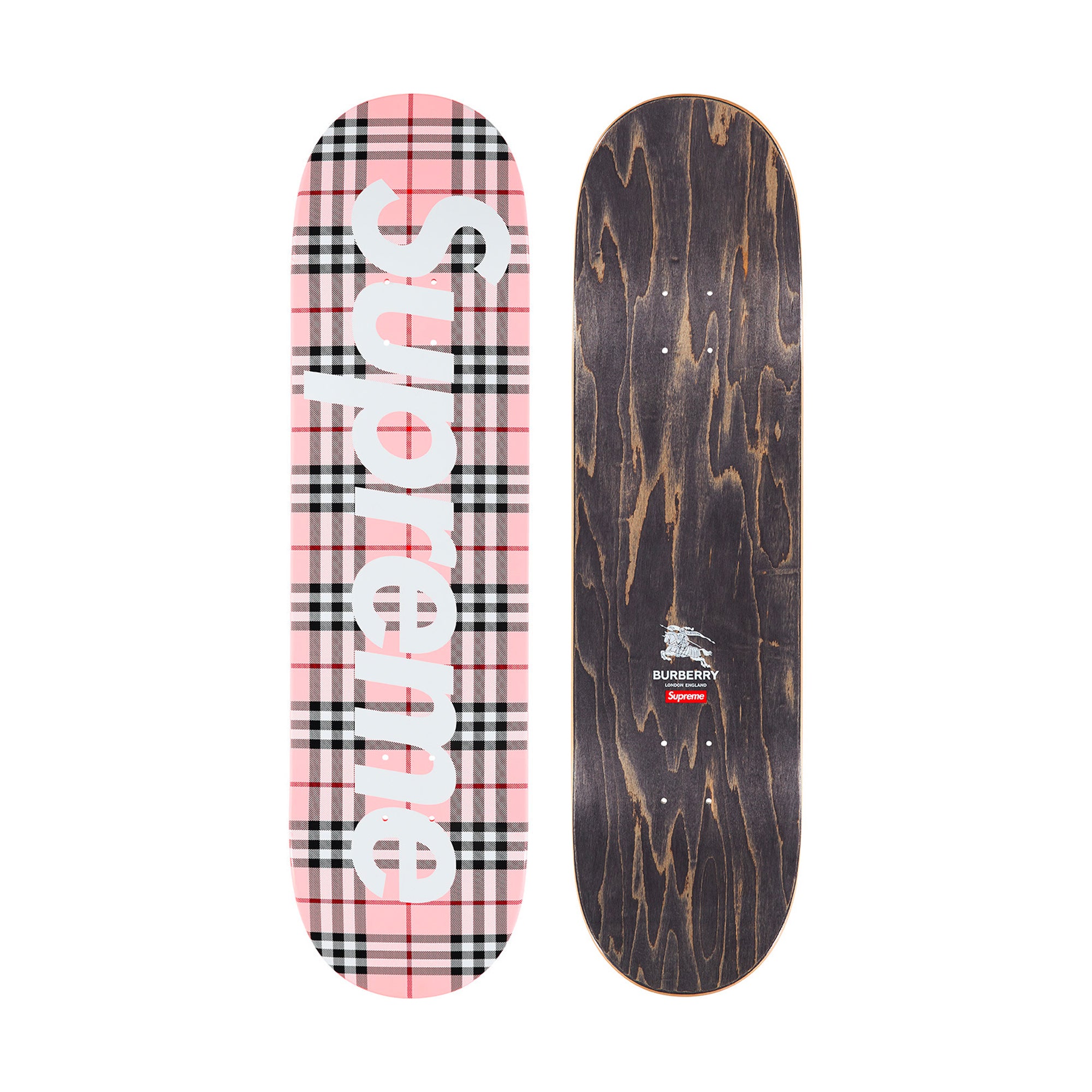 Supreme Burberry Skateboard Deck Pink-PLUS