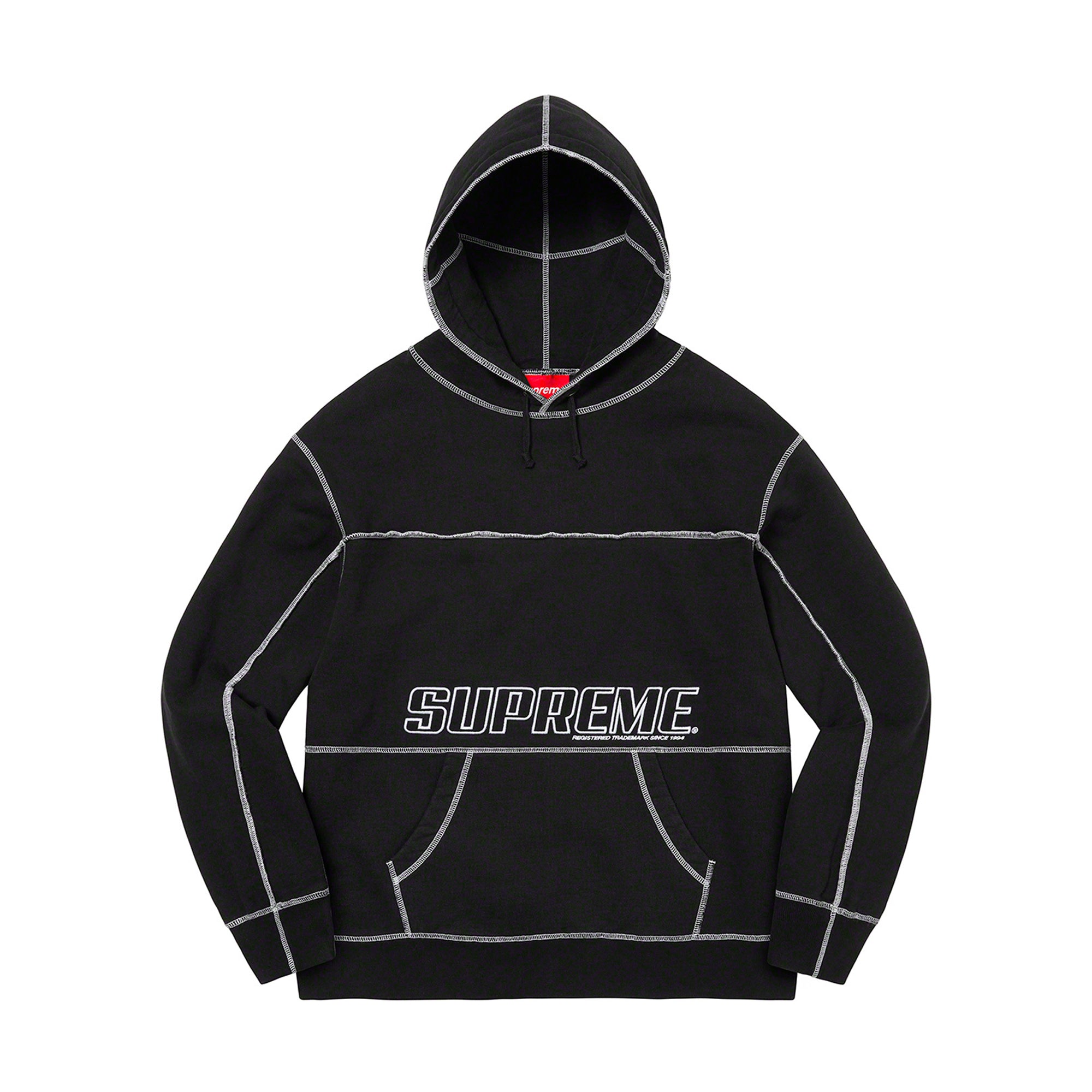 Supreme Coverstitch Hooded Sweatshirt Black-PLUS