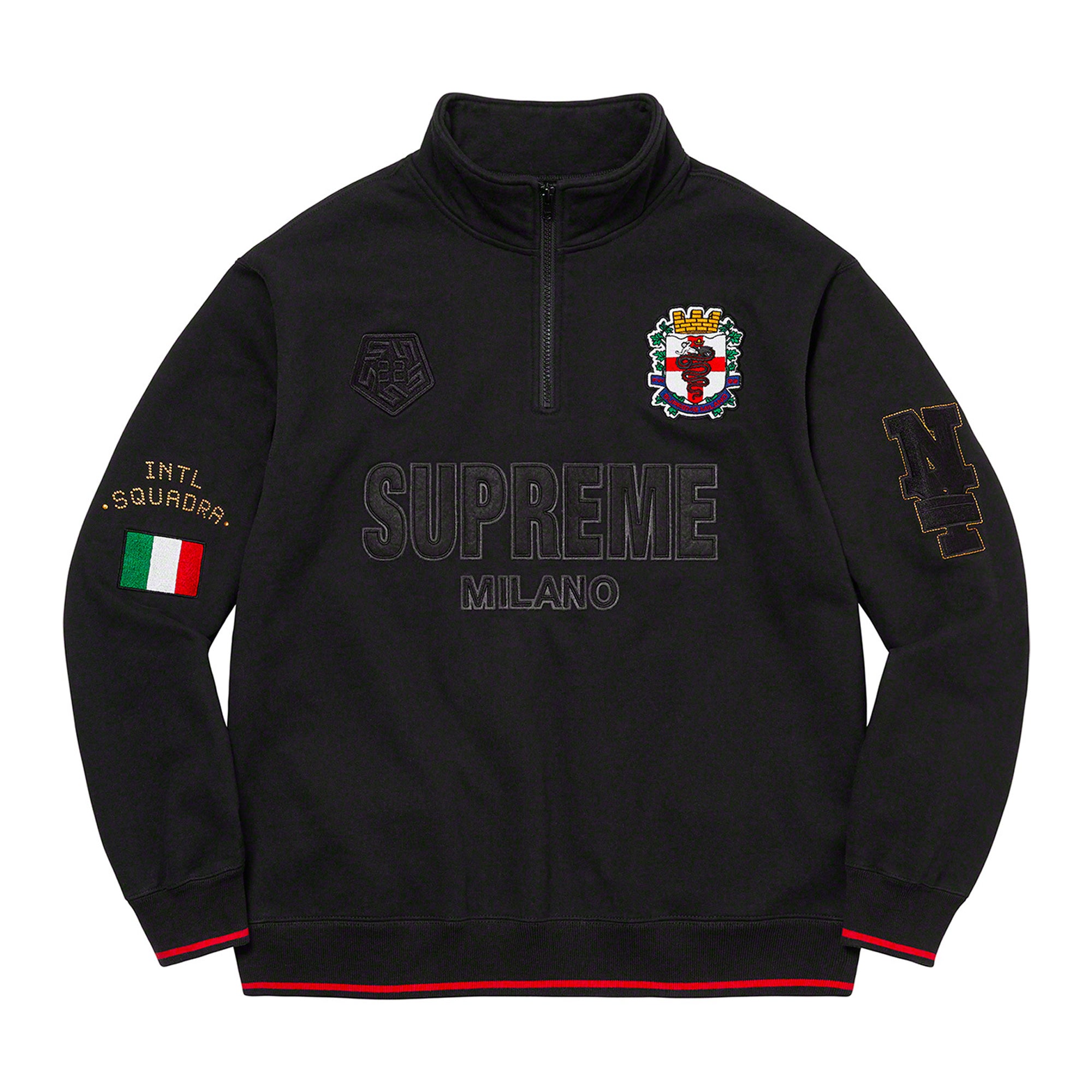 Supreme Milano Half Zip Pullover Black-PLUS
