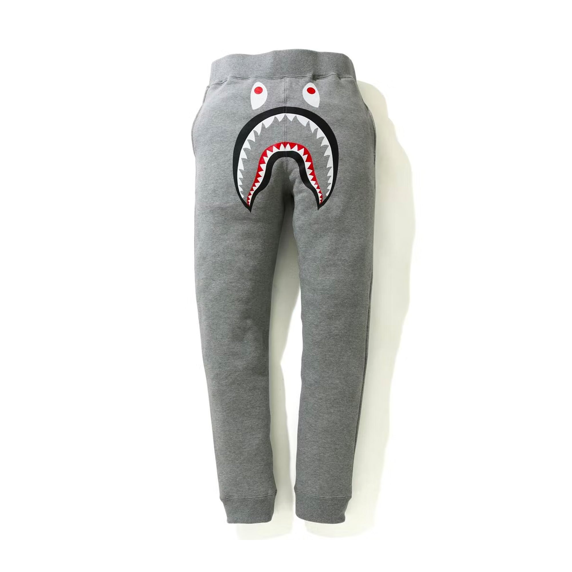 Bape Shark Slim Sweat Pants Grey-PLUS