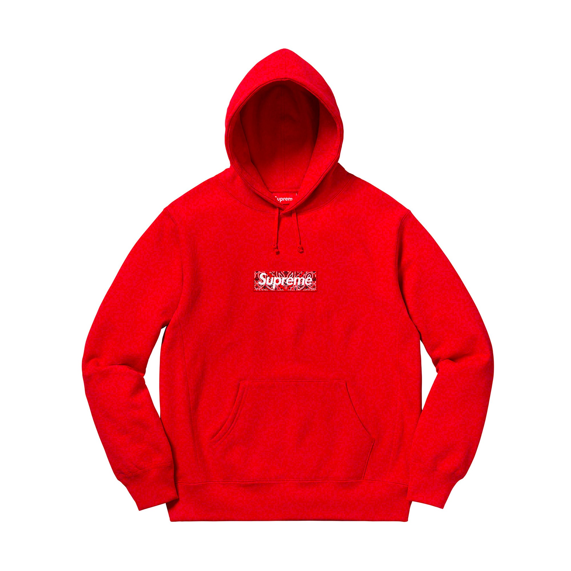 Supreme Bandana Box Logo Hooded Sweatshirt Red-PLUS