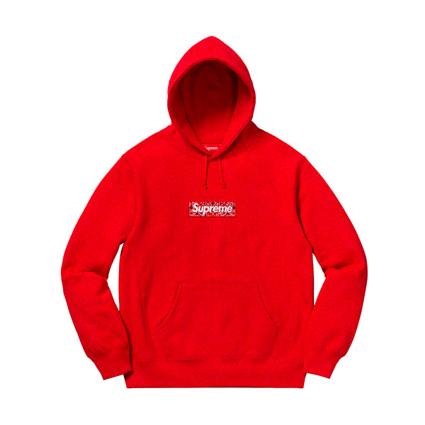 Supreme Bandana Box Logo Hooded Sweatshirt Red | PLUS