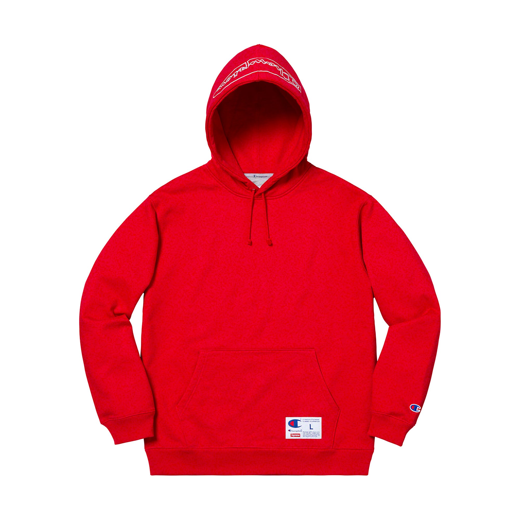 Supreme Champion Outline Hooded Sweatshirt Dark Red-PLUS