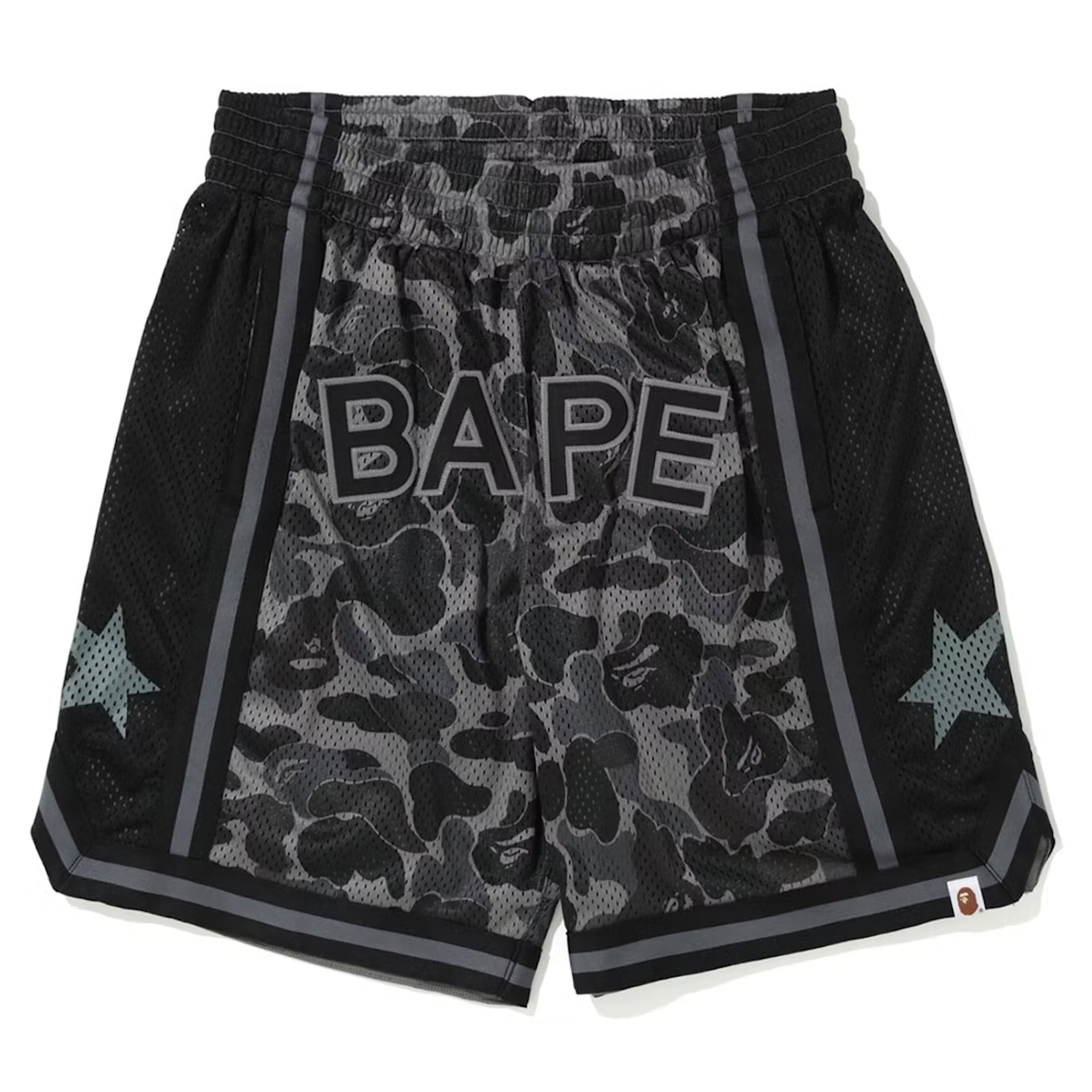 BAPE ABC Camo Basketball Shorts Black (Kids)-PLUS