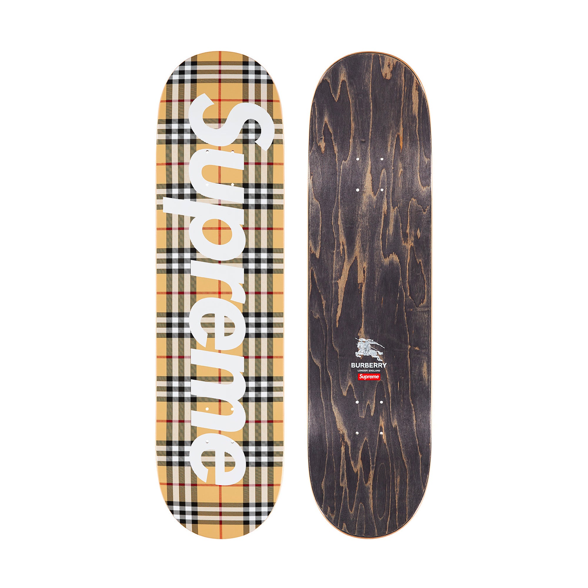 Supreme Burberry Skateboard Deck Beige-PLUS