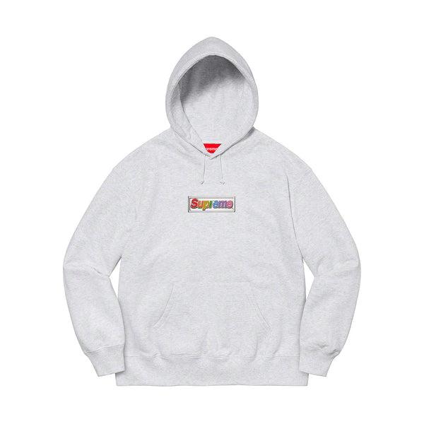 Supreme Bling Box Logo Hooded Sweatshirt Ash Grey