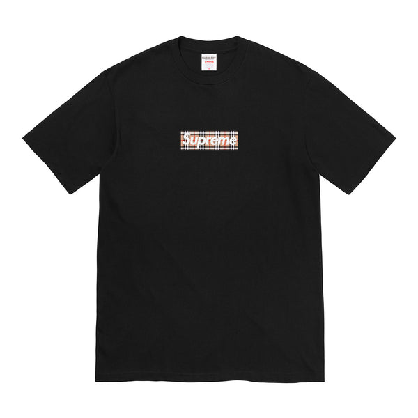 Supreme Burberry Box Logo Tee Black | PLUS