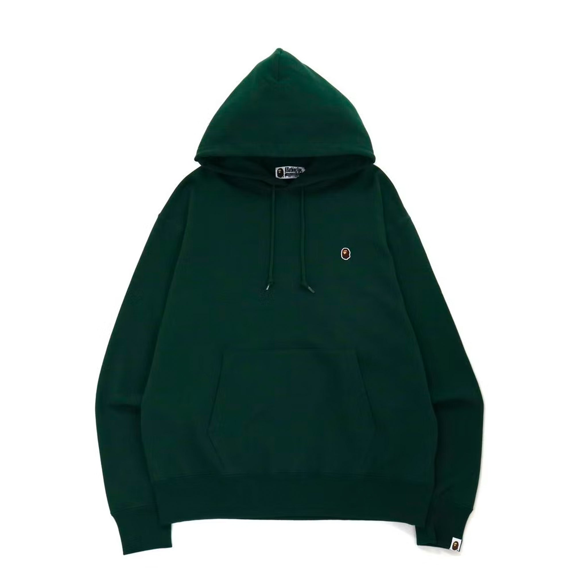 BAPE Ape Head One Point Relaxed Fit Pullover Hoodie Green-PLUS