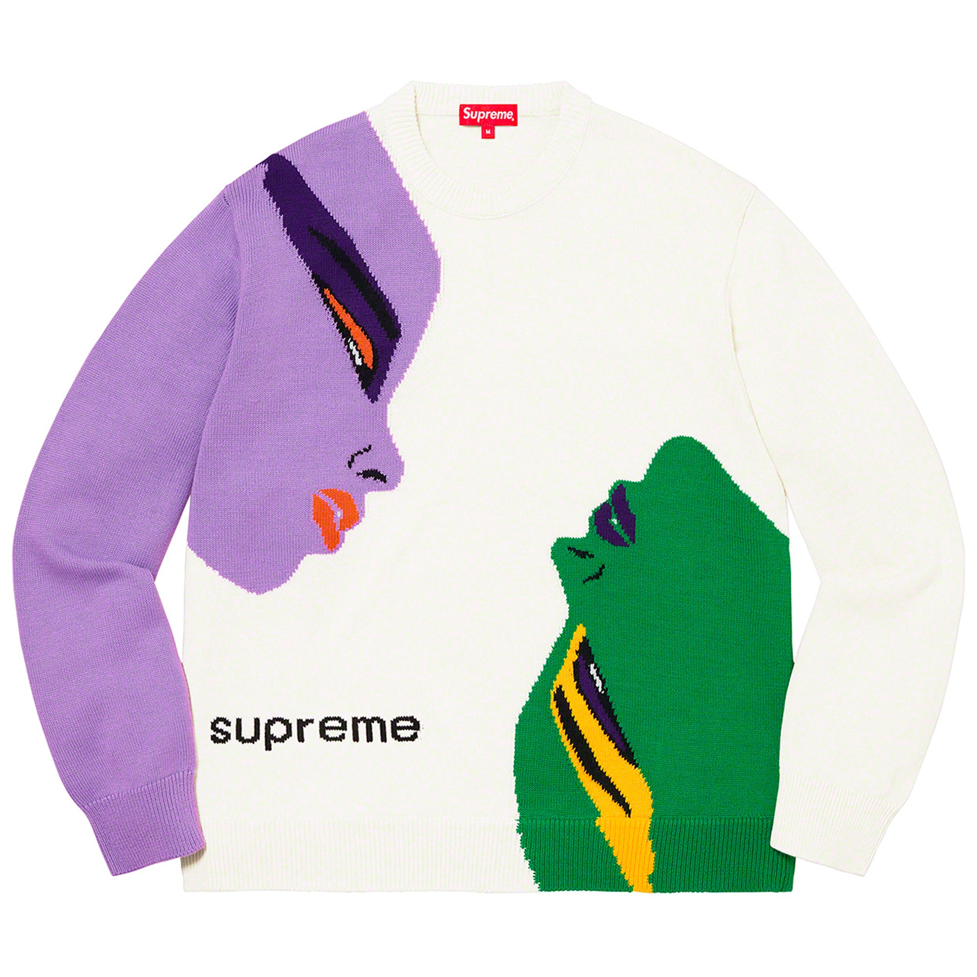 Supreme Faces Sweater Cream-PLUS