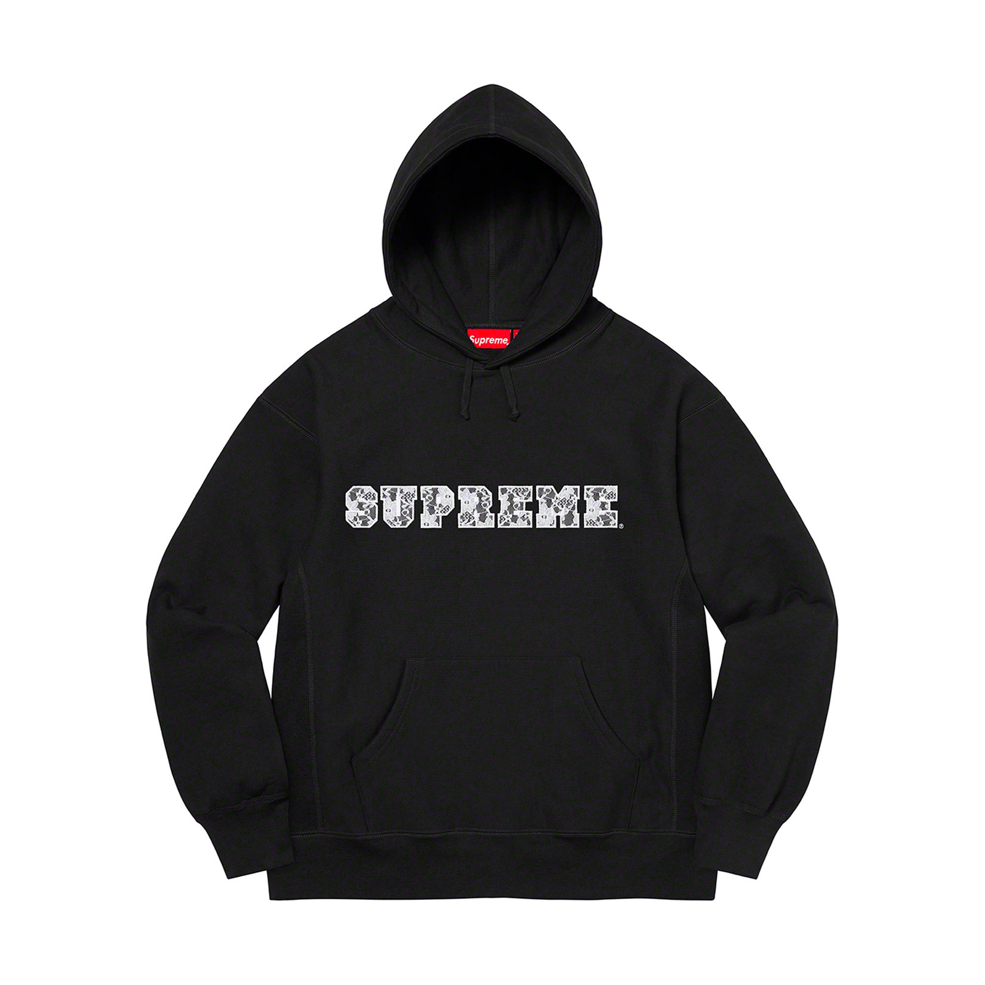 Supreme Lace Hooded Sweatshirt Black-PLUS