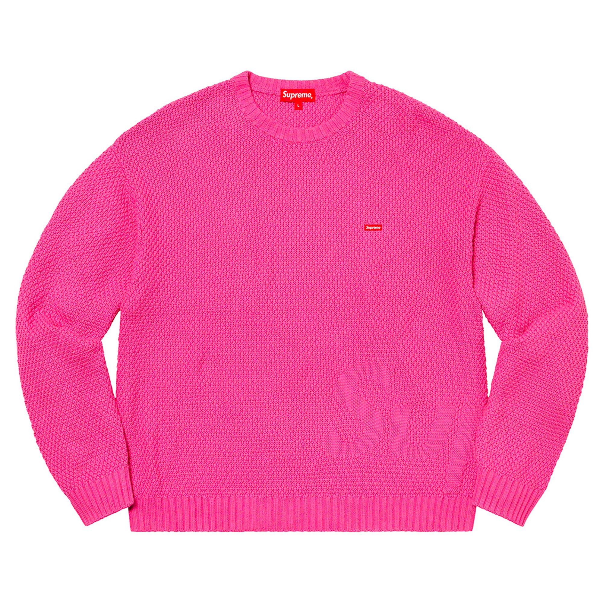 Supreme Textured Small Box Sweater Pink-PLUS