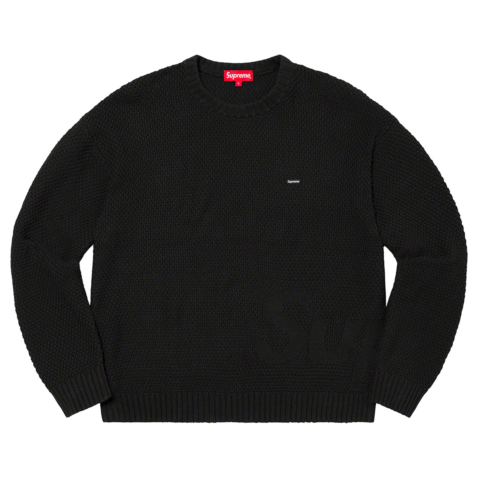 Supreme Textured Small Box Sweater Black-PLUS